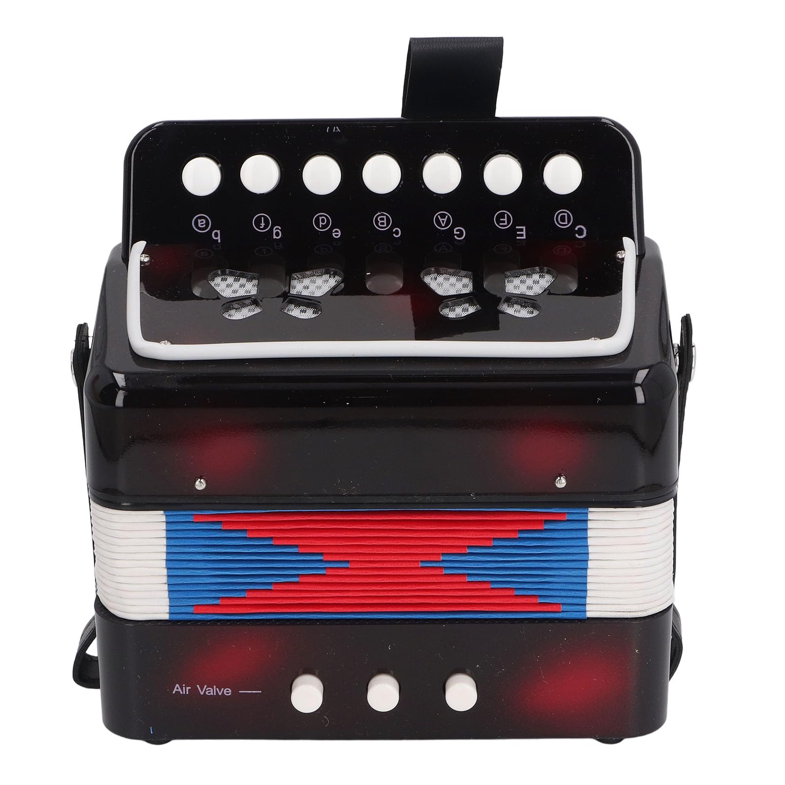 Eujgoov Fisarmonica a Bottoni per Bambini, 7 Tasti, Strumento Musicale per Compagni di Gioco Educativi (Black)