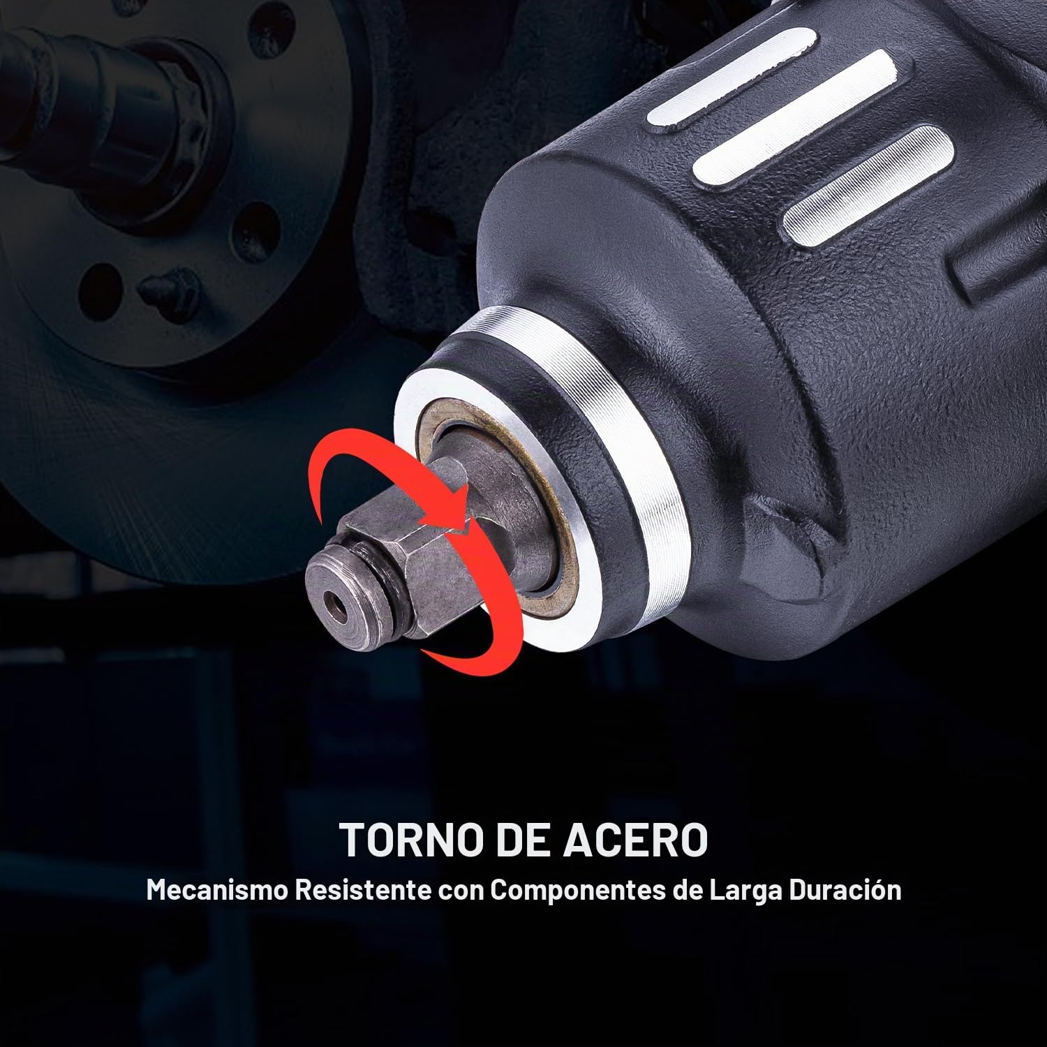 ORAZIO Juego de Llave de Impacto Neumática 1/2" 1200 N.M con 8 Vasos de 12-24 mm Profesional Pistola Impacto Neumatica para Garaje Coche Camión de Pernos Rueda Instalación Extracción