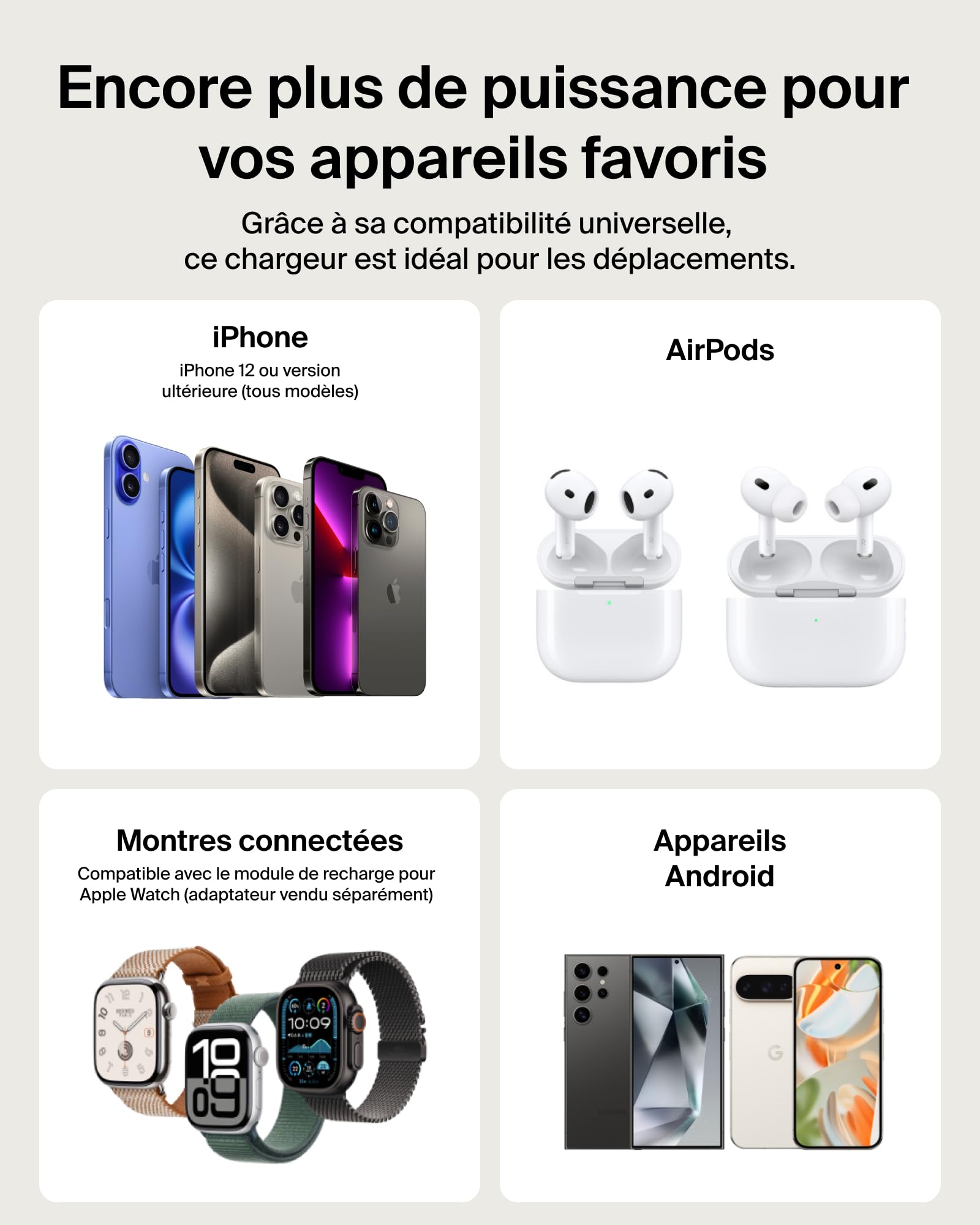 Belkin BoostCharge Slim Batterie Externe Magnétique 5K Et Béquille - Noir