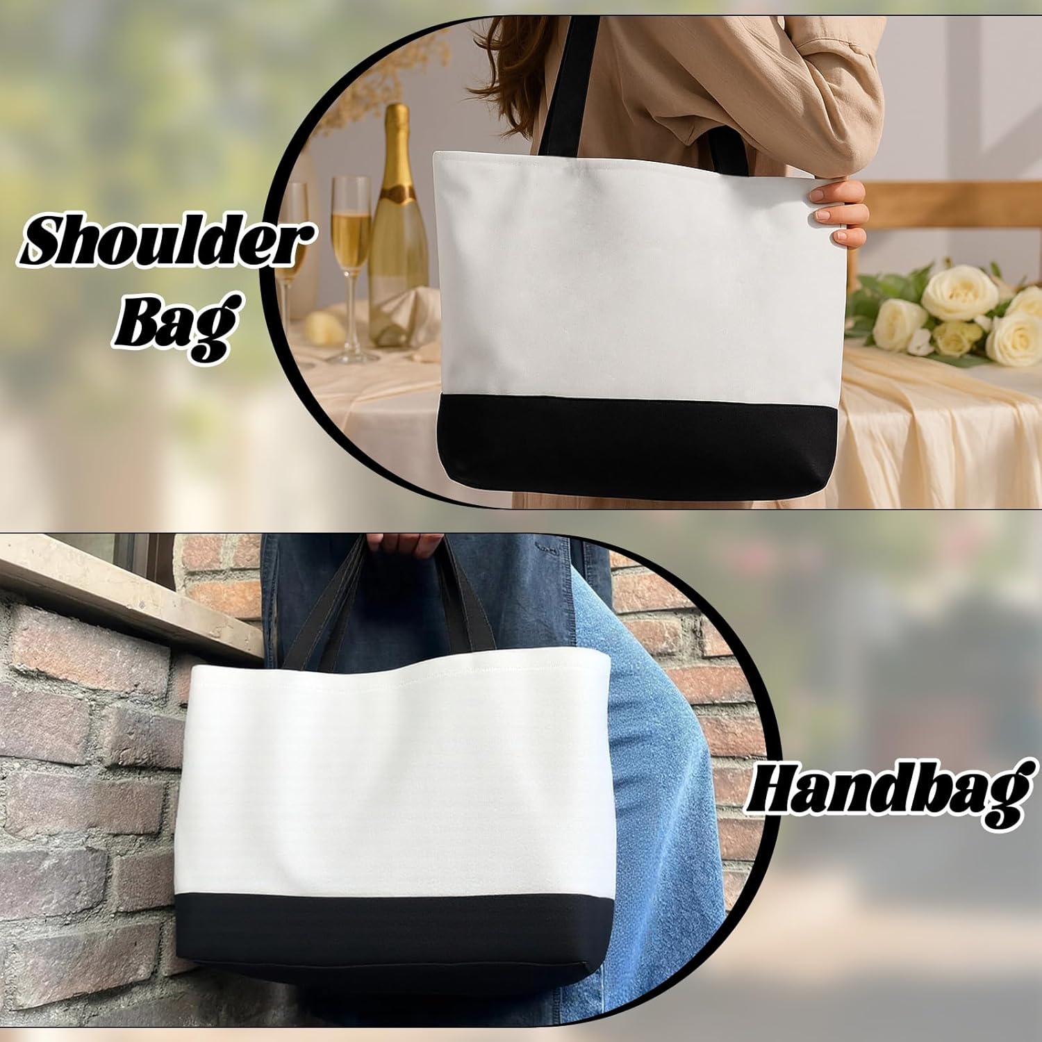 Retainbre 10 Pcs Sublimation Tote Bags Blanks Canvas Tote Bags Bulk Plain Tote Bag to Decorate DIY Craft Paint