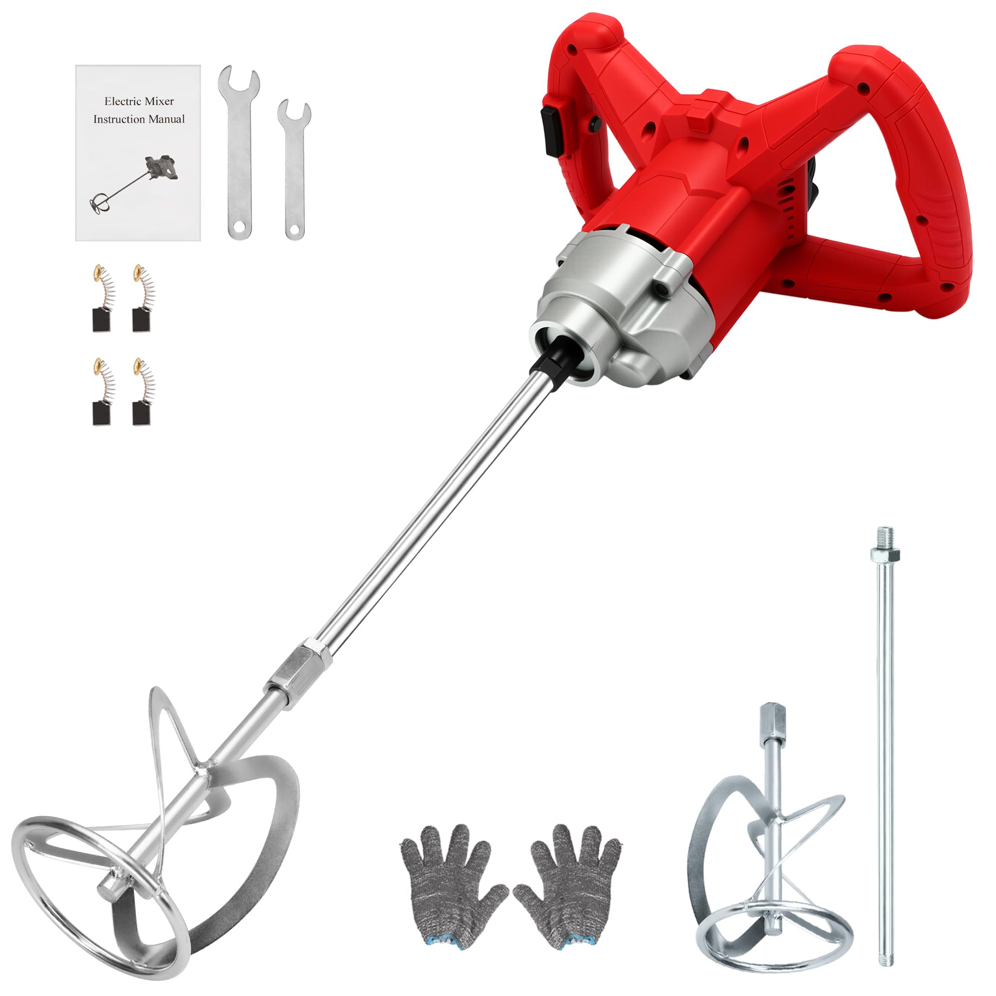 Mezclador de cemento eléctrico de mano de 3200 W, mezclador de lodo de mano para motar, pintura, lechada, yeso