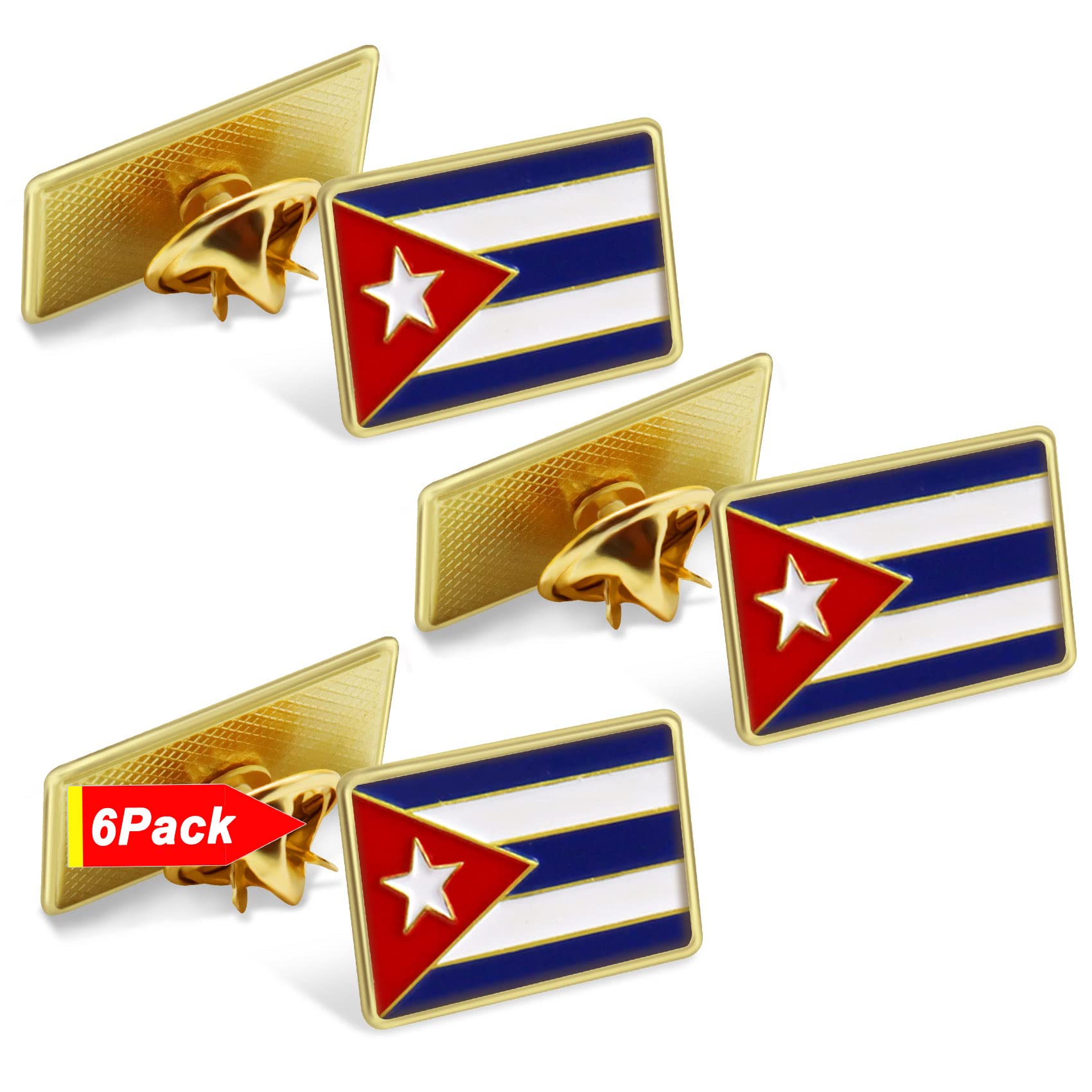 6/12/50/100 Pack-Cuba Flag Pins Bulk -1” Metal Patriotic Cuban Lapel Pins Badge Souvenir For Hat Bag Travel Gifts