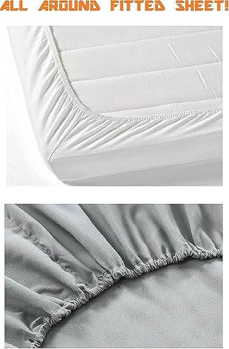 Miniatura 10 de Elegant Comfort - 1 sábana bajera de 1,500 hilos, microfibra suave, bolsillo profundo de hasta 16 pulgadas, resiste a las arrugas y a la