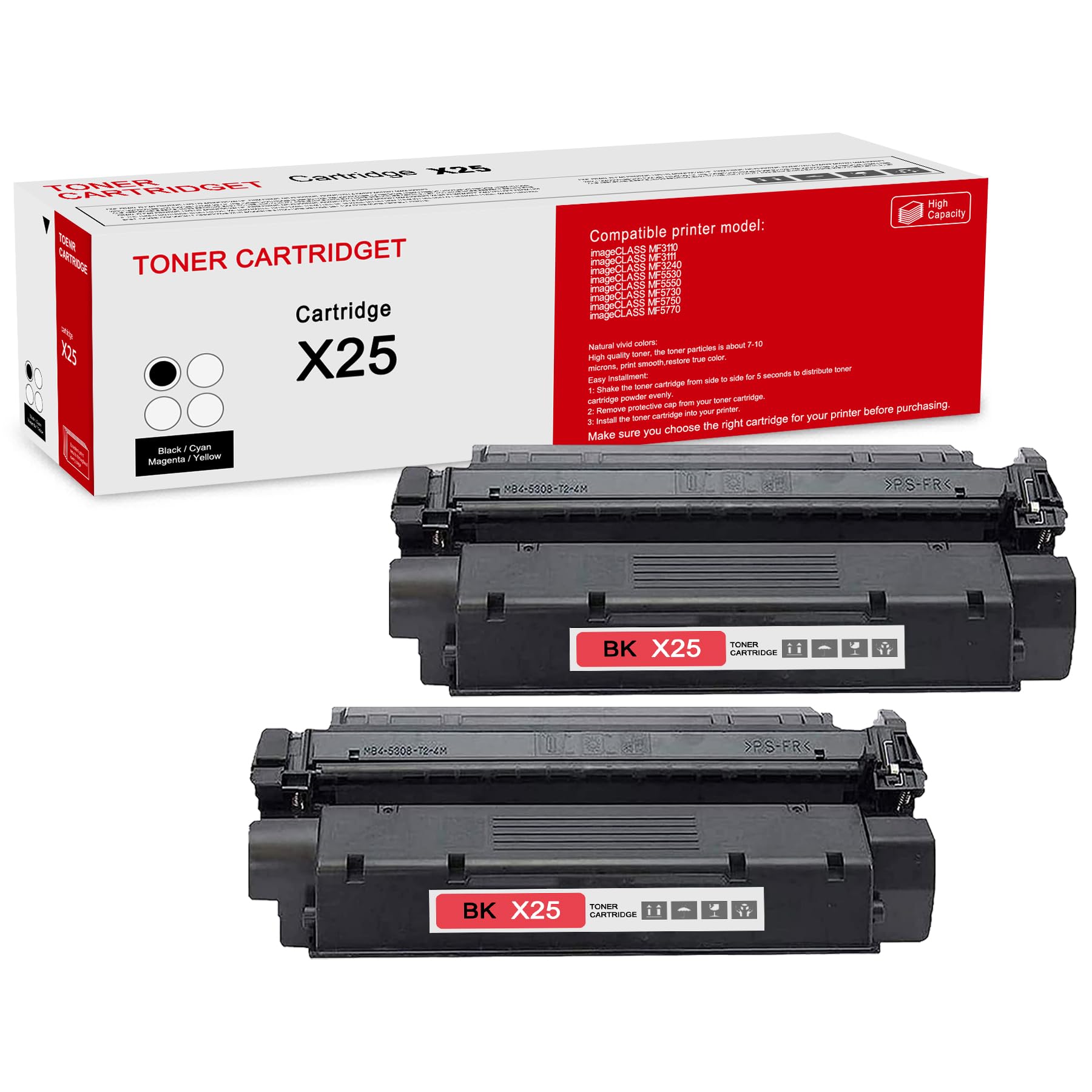 Amazon.com: 2 Pack X25 8489A001 Black Toner Cartridge