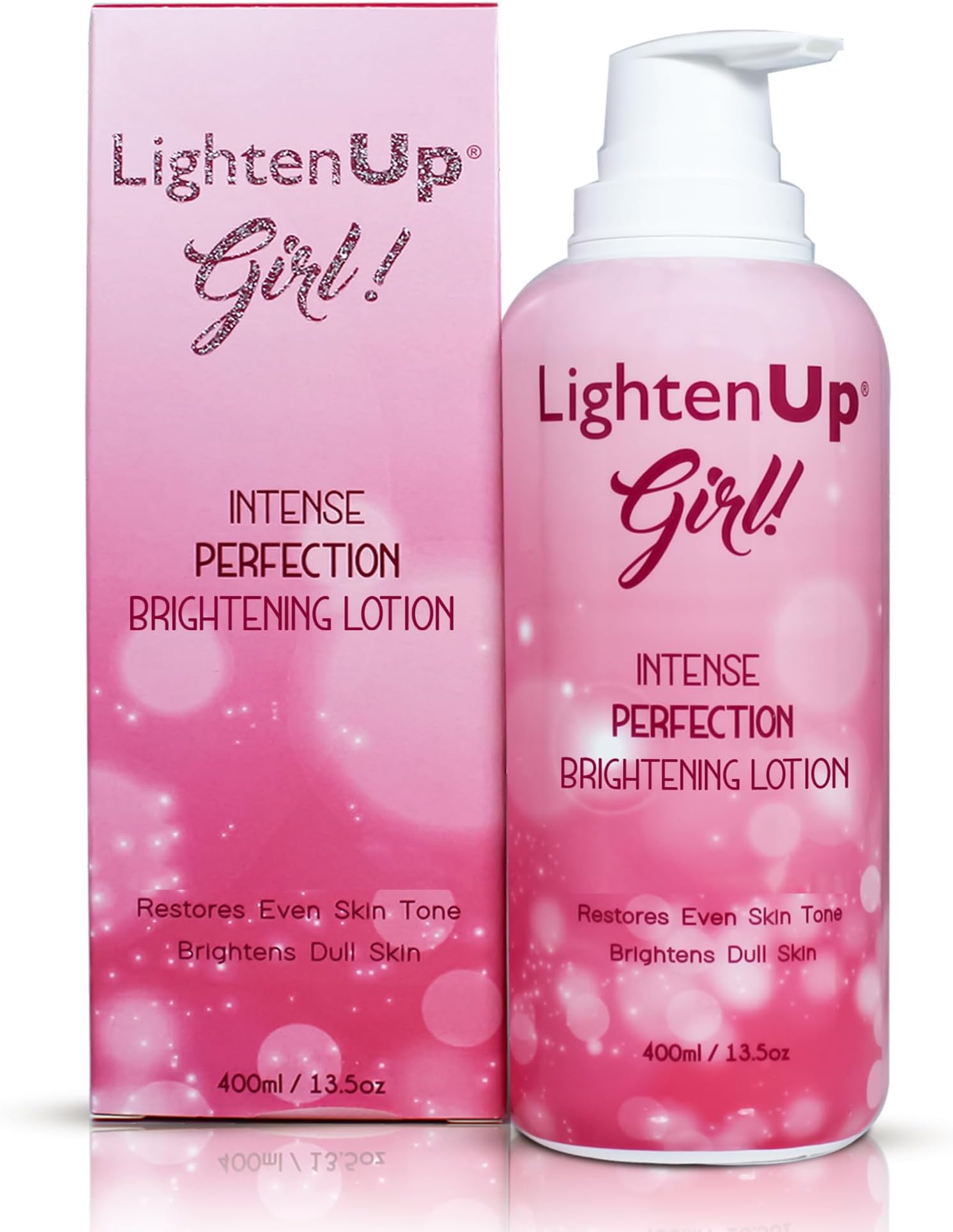OMIC LightenUp Girl, Skin Brightening Lotion โ 13.5 fl oz / 400ml โ Daily Moisturizing Lotion, Formulated to Remove Dark Spots, Even Skin Tone โ with Shea Butter