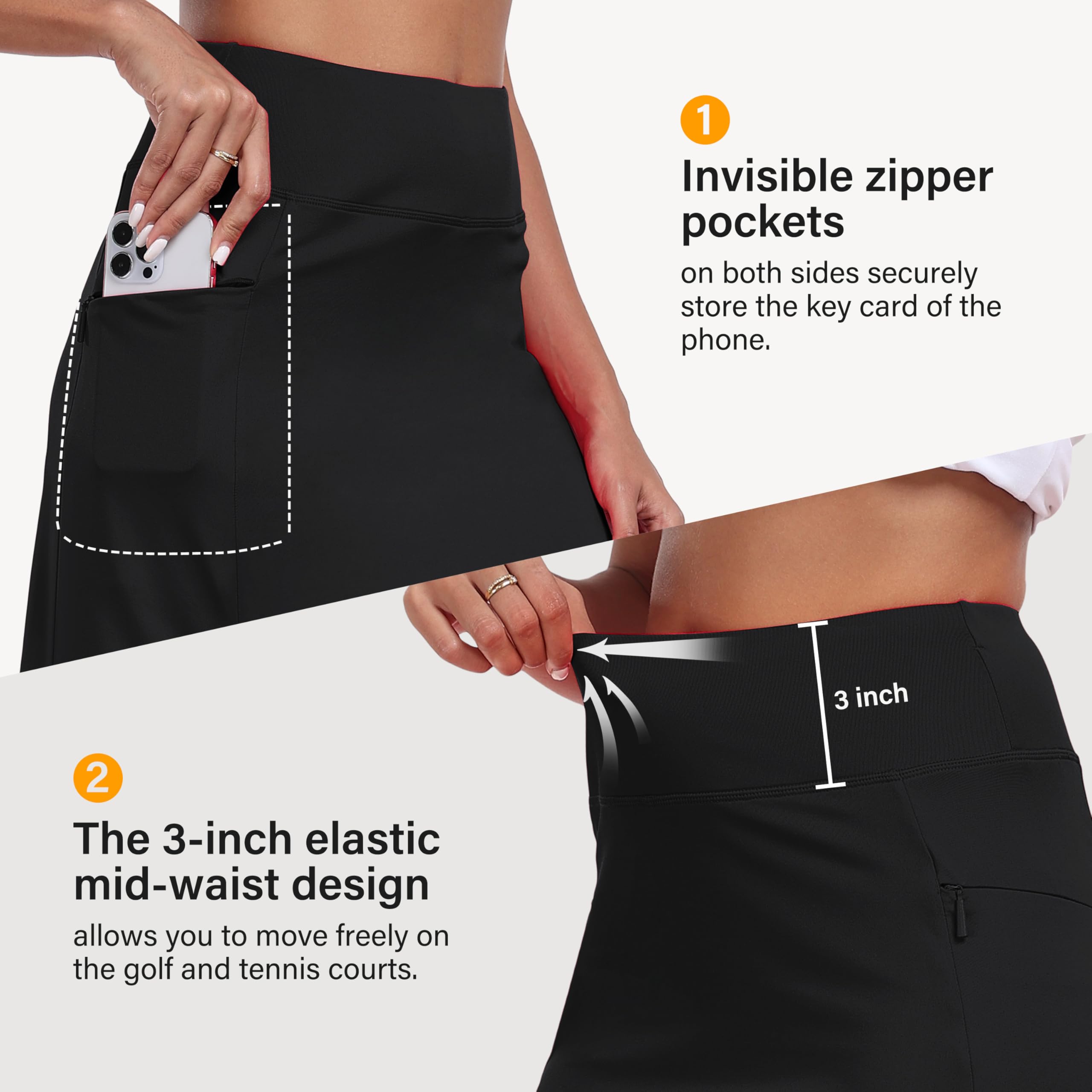 MoFiz Falda Pantalon Mujer Plisadas Deportivos Golf Tenis Verano Skirt con Bolsillos