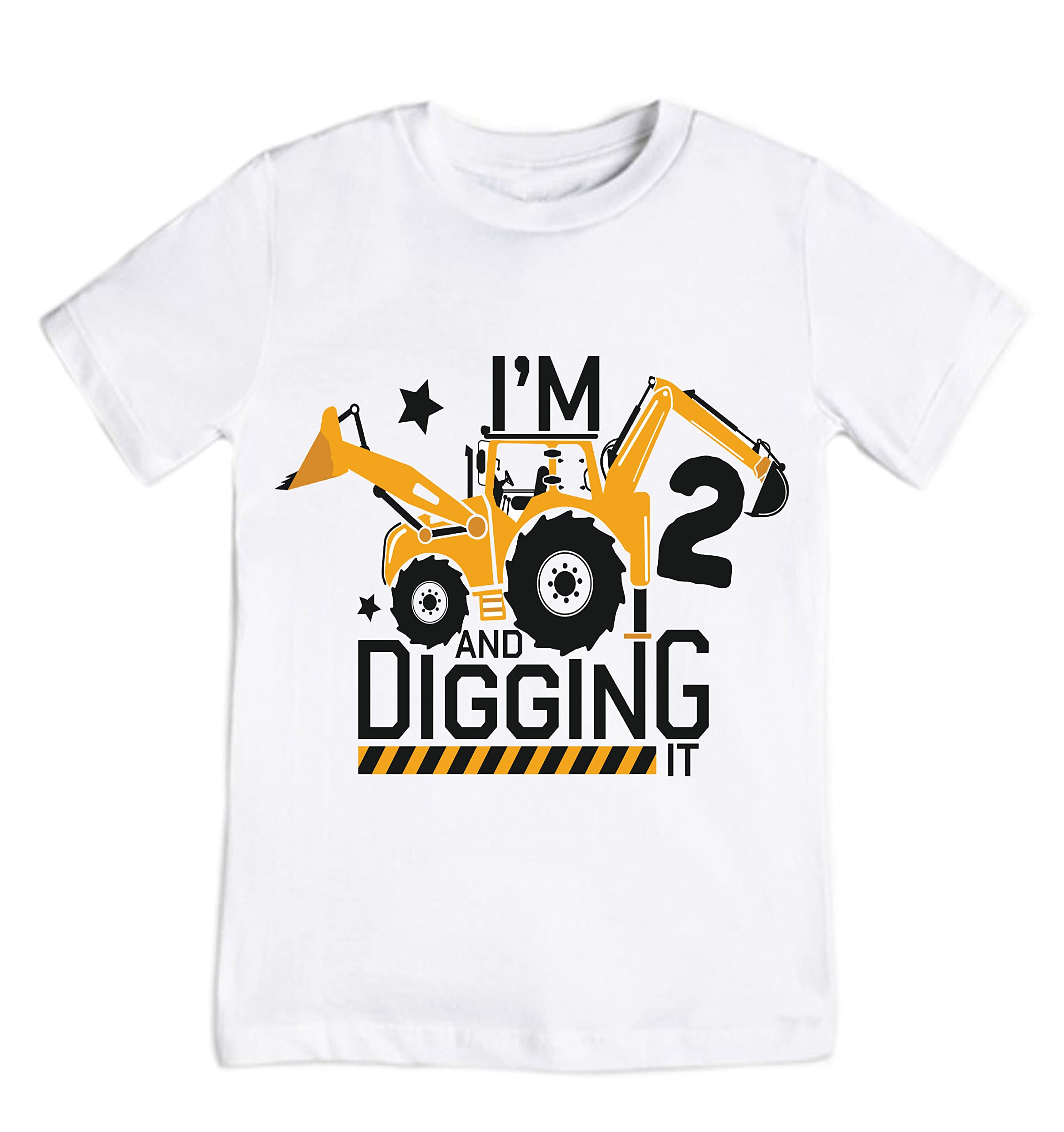 digger construction second birthday shirt digger construction second birthday shirt Dump Truck birthday outfit I dig being 2 birthday shirt yellow digger birthday party (18 month)