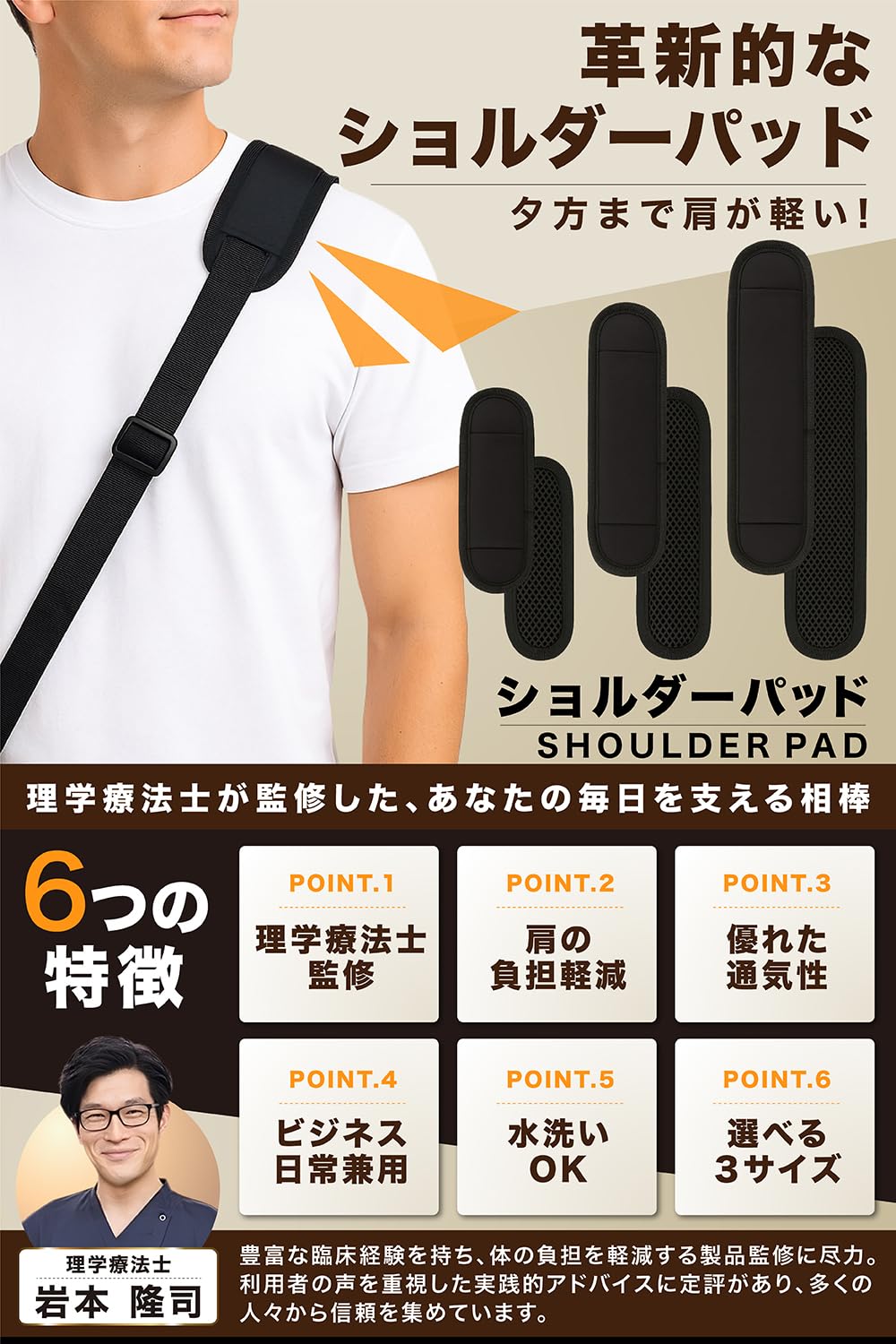 Amazon.co.jp: ショルダーパッド 肩当て 【理学療法士監修＆肩の負担