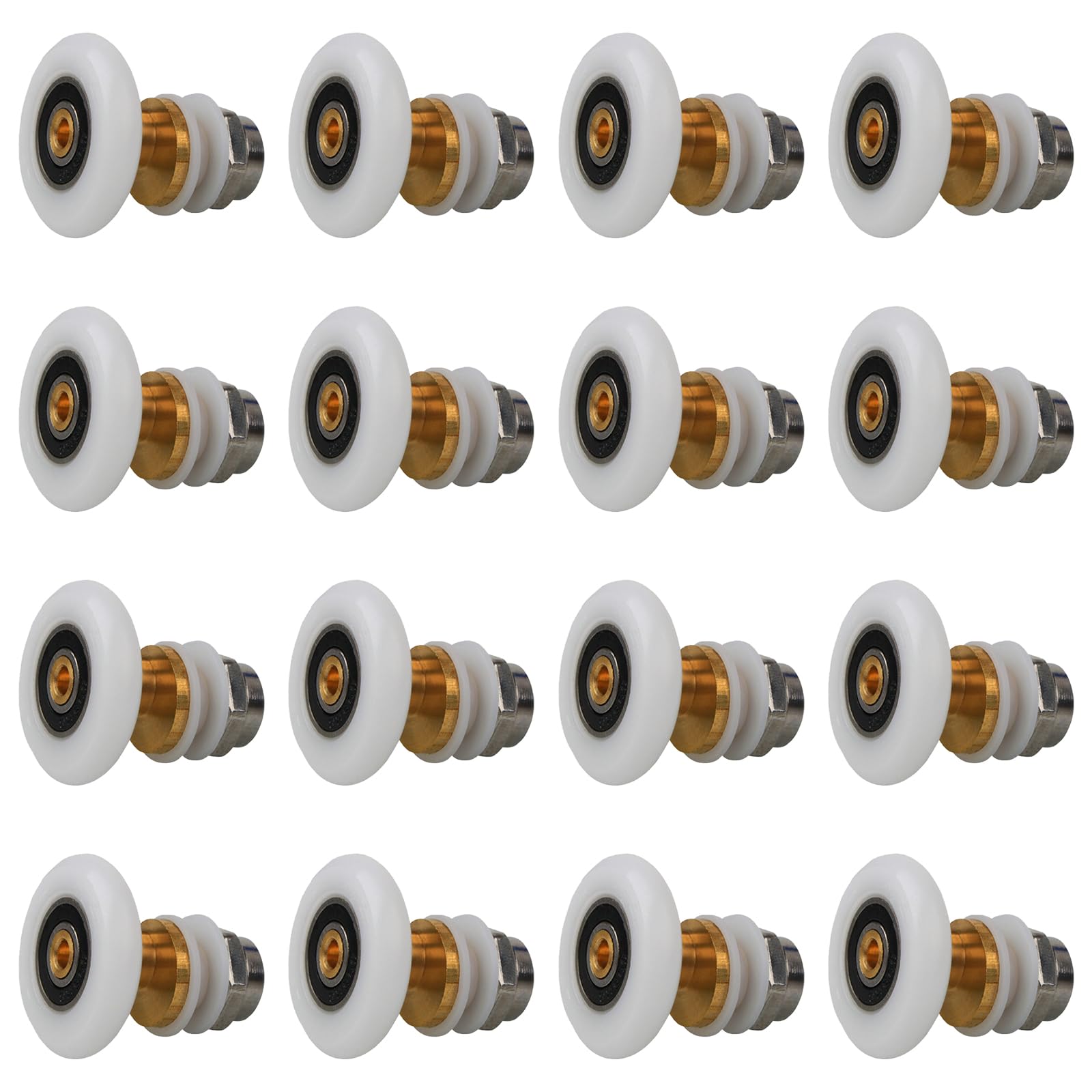 Kalttoy Multicolor Home Improvement 16Pcs Glass Door Rollers Adjustable Shower Wheel Set Bathroom Renovations Accessories For Shower Room Smooth Sliding Wheel
