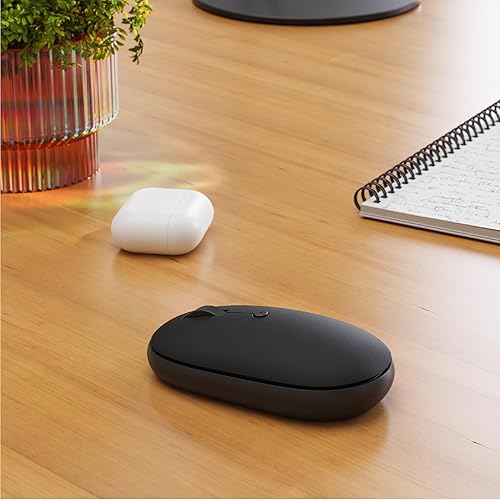 Miniatura 9 de Satechi OntheGo - Mouse Bluetooth con batería recargable USB C, conecta 3 dispositivos, mouse inalámbrico compacto y portátil para laptop,
