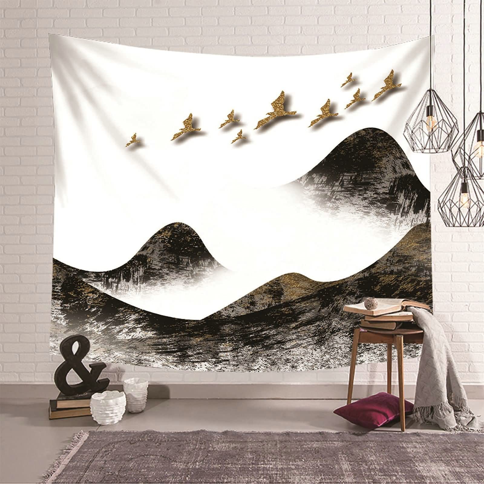 Tapiz de pared decorativo de pájaro en las colinas para salón o habitación