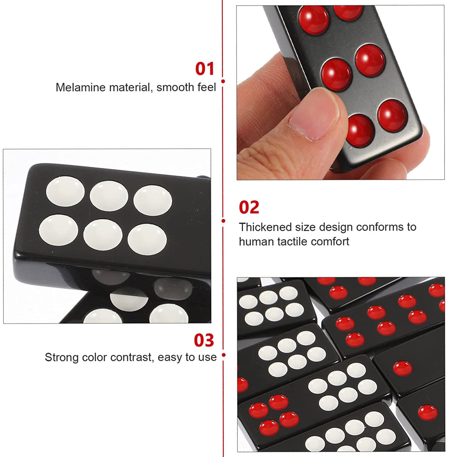 Mahjong-Steine 1 Set schwarzes Paigow chinesisches traditionelles Brettspiel Gow Dominosteine ​​Melamin schwarzes Paigow-Set für Erwachsene Mahjong-Spielsets Reiseset Chinesisches Mahjong