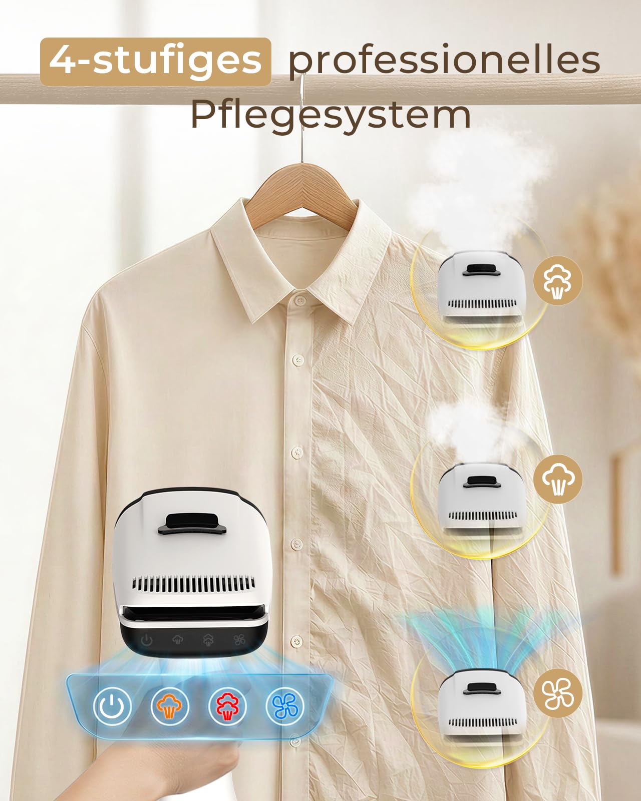 HOMEASY Dampfglätter mit Saugfunktion für Kleidung 6000Pa Vakuum Technologie 25s Schnellaufheizung 2 Dampfstufen 270ml Wassertank Handdampfglätter für Zuhause Reisen Hemden Anzüge