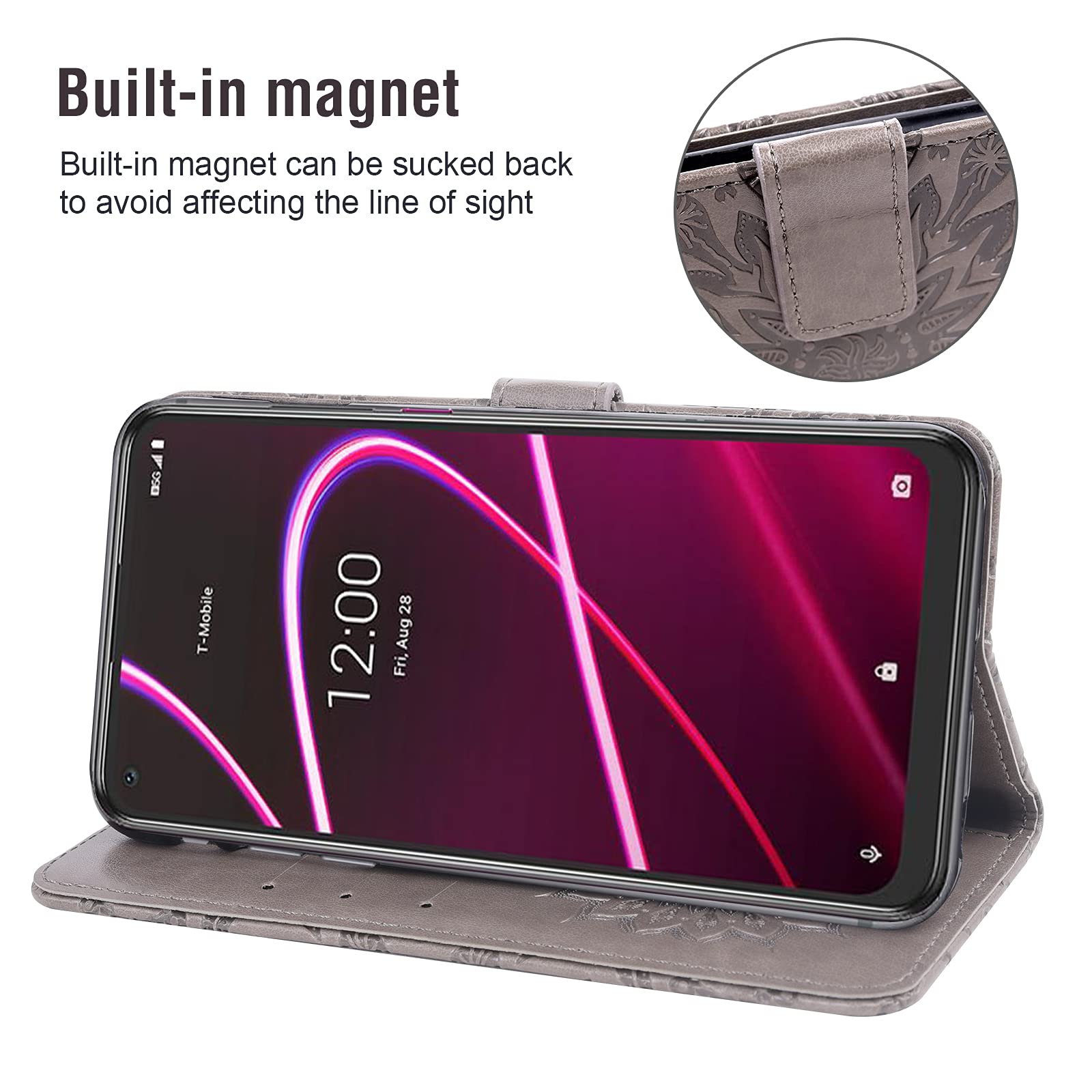 Amazon.com: Phone Case for T-Mobile Revvl 5G Wallet Cases with Tempered  Glass Screen Protector Leather Slim Flip Cover Card Holder Stand Cell  Accessories Tmobile Revvl5G T Mobile Revel G5 T790W Women Men