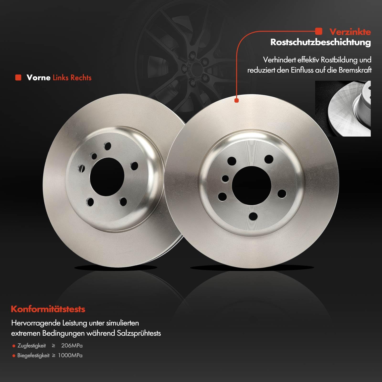 4x Bremsscheiben + Bremsbeläge Komplettset - Vorne & Hinten Für Mercedes C-Klasse