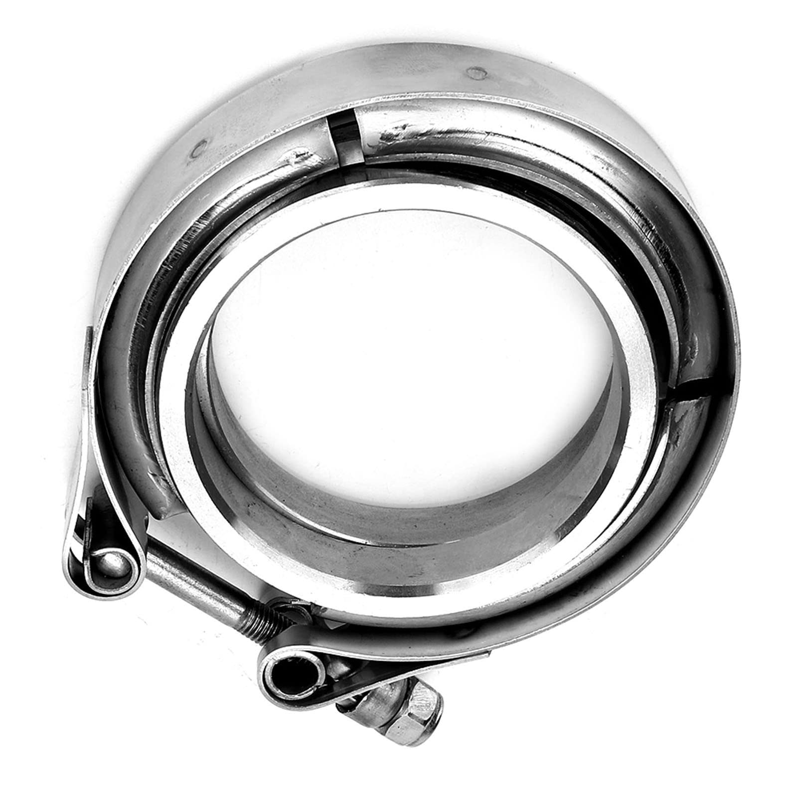 Vband 2.5 Inch - Morsetto A V Da 2,5 Pollici, Tubo Di Scarico Turbo In Acciaio Inossidabile 304 Con Kit Flangia 2 Pezzi