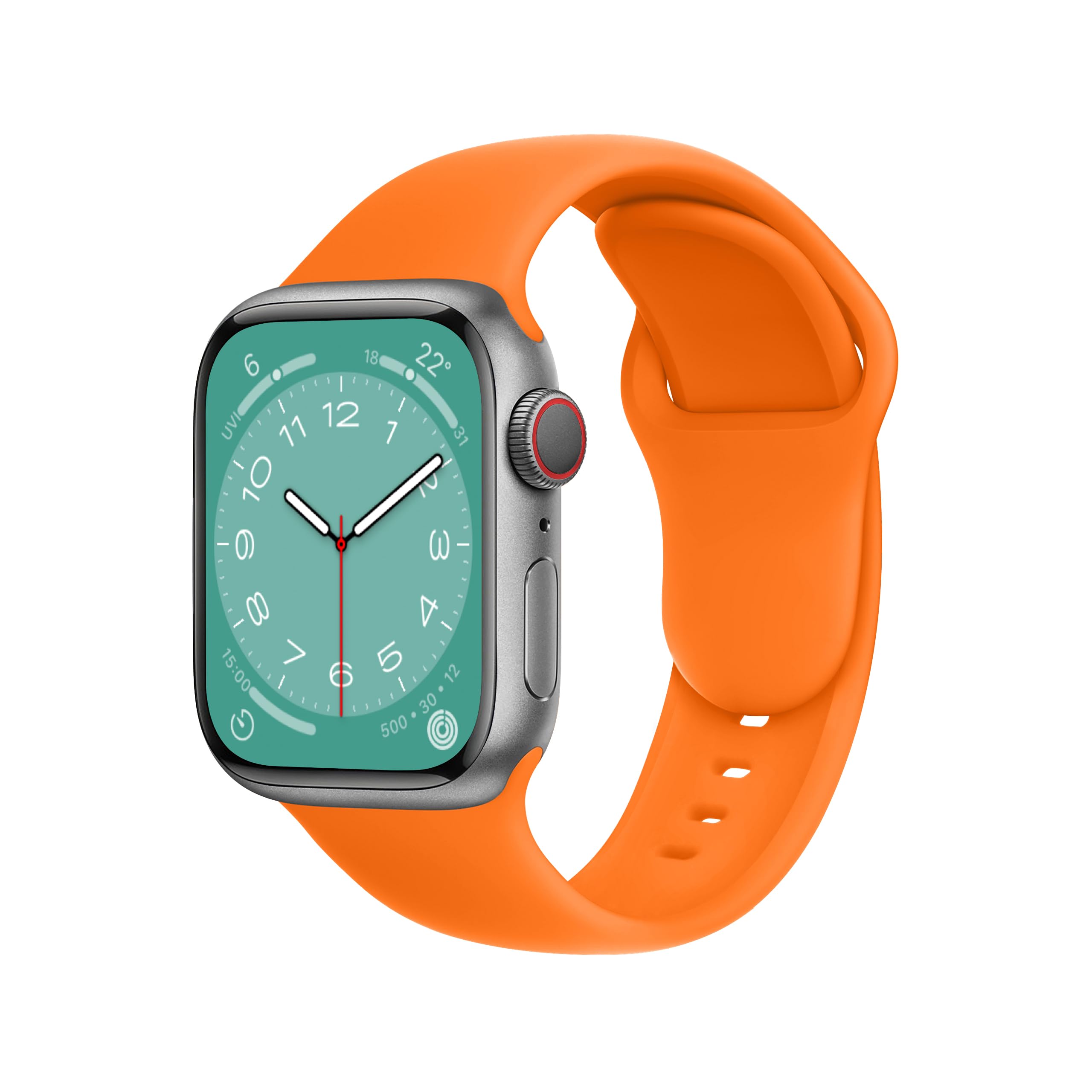 ELETTRONEO SBC1 Straps for Apple Watch Band Silicone series Ultra 3 2 49mm, Series 11 10 46mm, 9 8 7 45mm 41mm, SE 6 5 4 44mm 40mm, 3 2 1 42mm 38mm Men Women iWatch, Orange