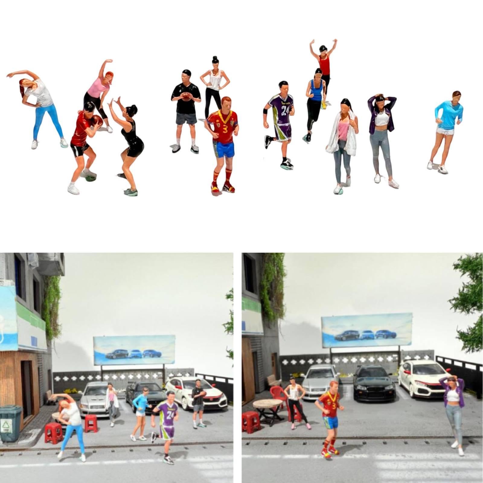 13 Miniature di Personaggi Sportivi per Il Tempo Libero, 1:64, Decorazioni,
