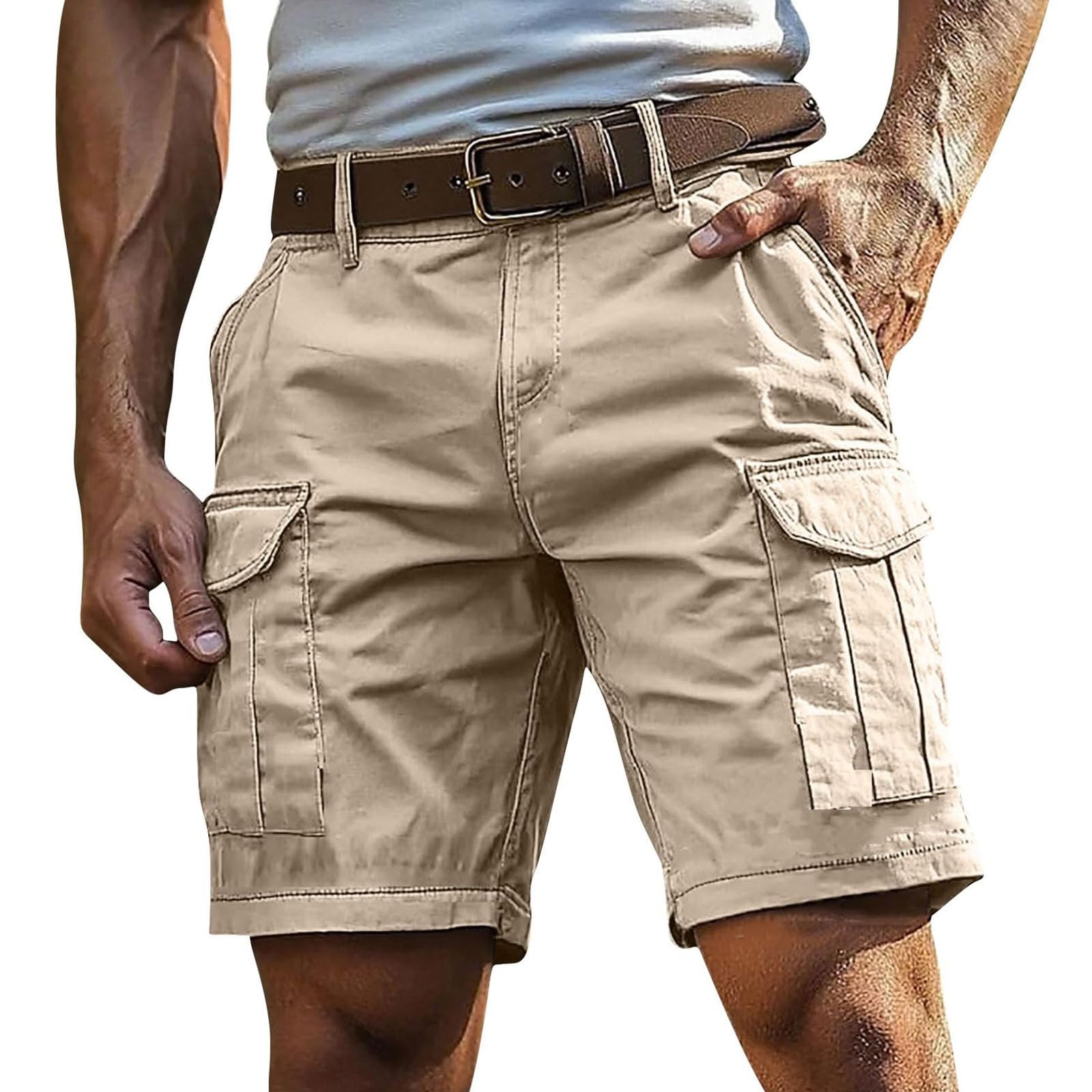 Bermudas Hombre Verano Montaña Casual Bolsillos Bermudas Senderismo Multibolsillos Trekking — view 9
