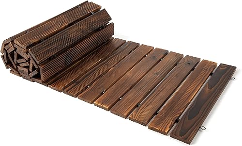 Miniatura 8 de Camino de jardín enrollable recto  Pasarela al aire libre de 8 pies con superficie antideslizante, camino rústico decorativo para patio al aire