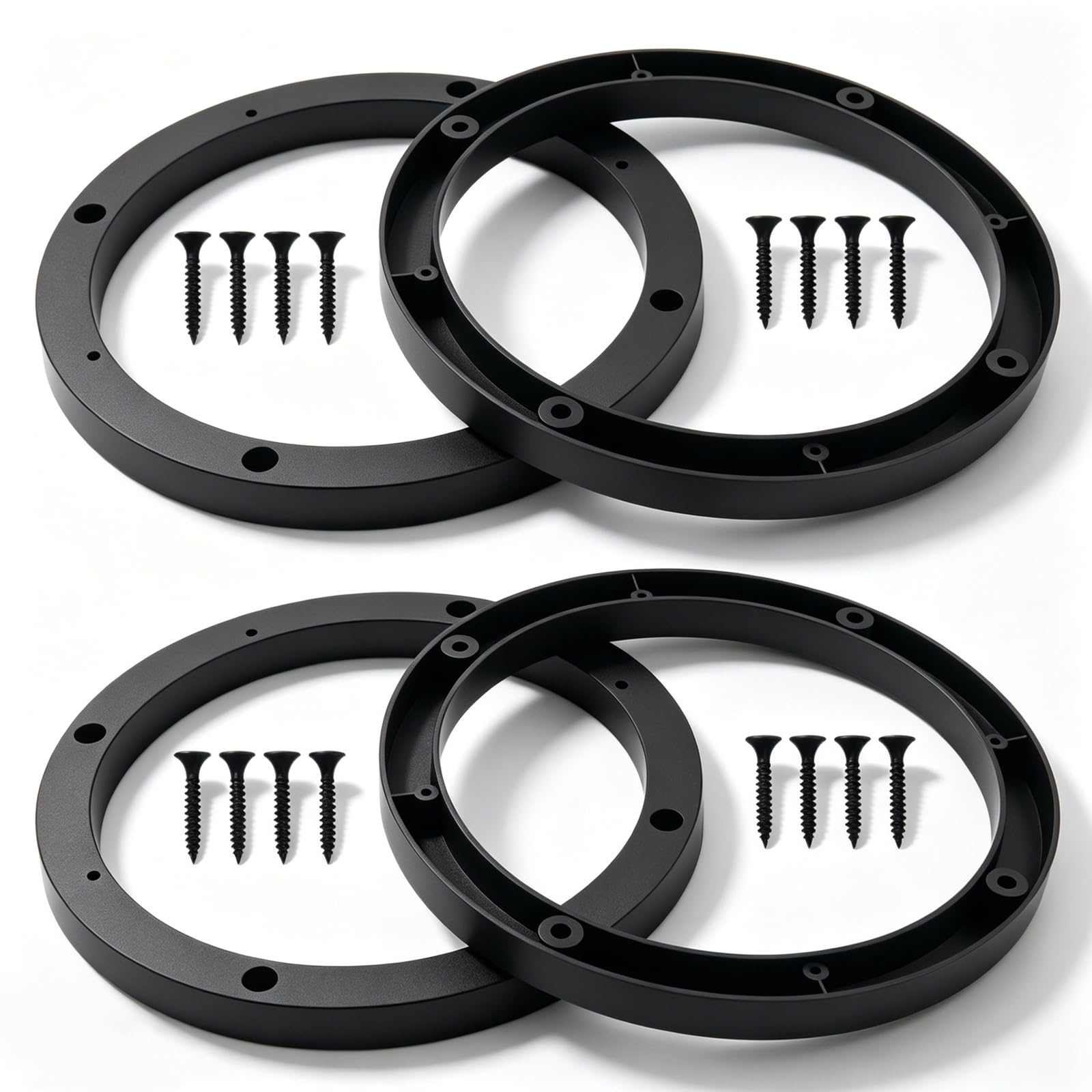 Photo 1 of ** missing hardware** 4PCS Car 6.5 Speaker Spacer Ring,Durable Car 6.5 Speaker Rings Improve The Sound Quality,No-Drill Door Speakers Adapter with 16PCS Screws for Vehicle Audio Systems