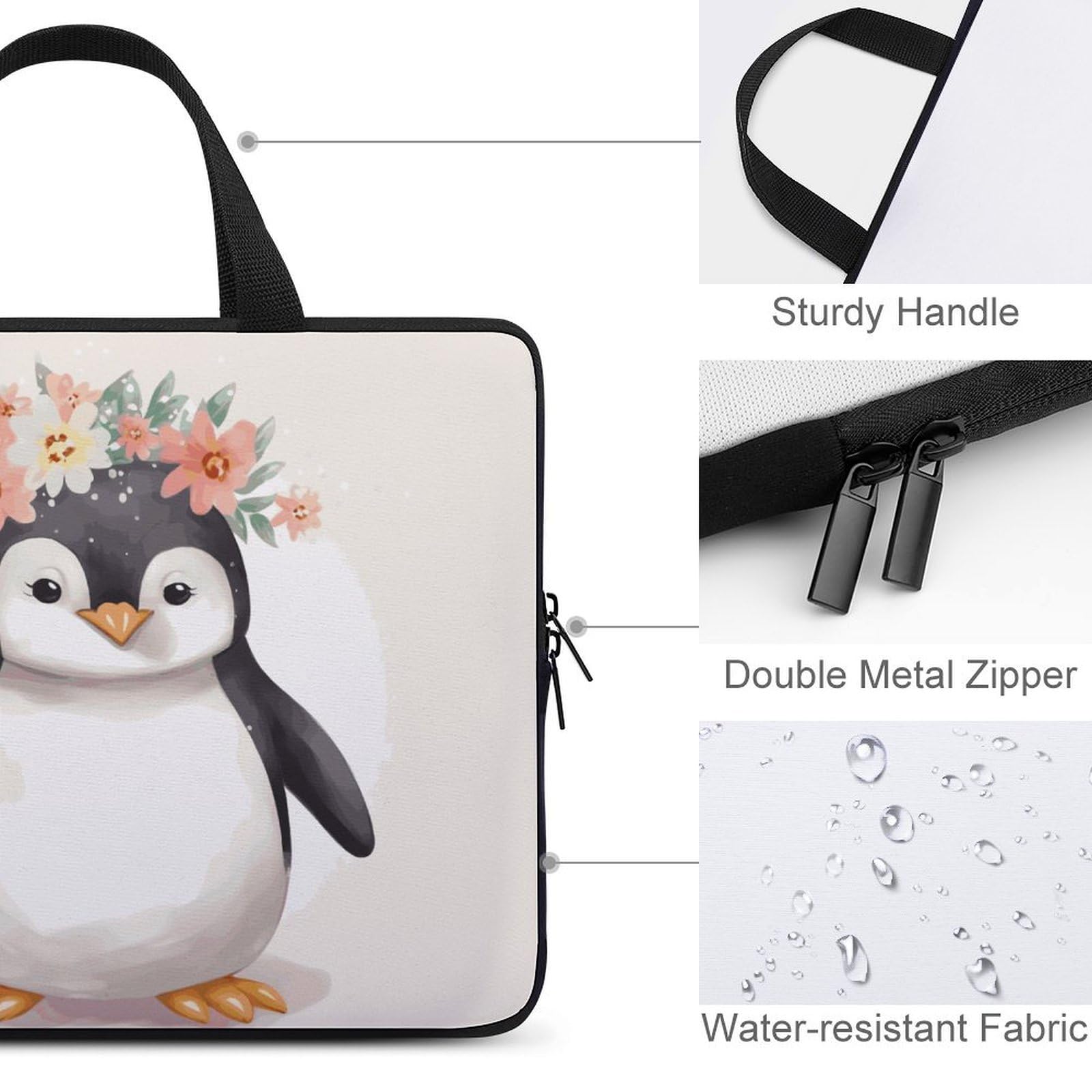 Custodia per laptop da 17 pollici, ultra sottile, leggera e impermeabile, in neoprene resistente, borsa protettiva portatile con cinghia da polso