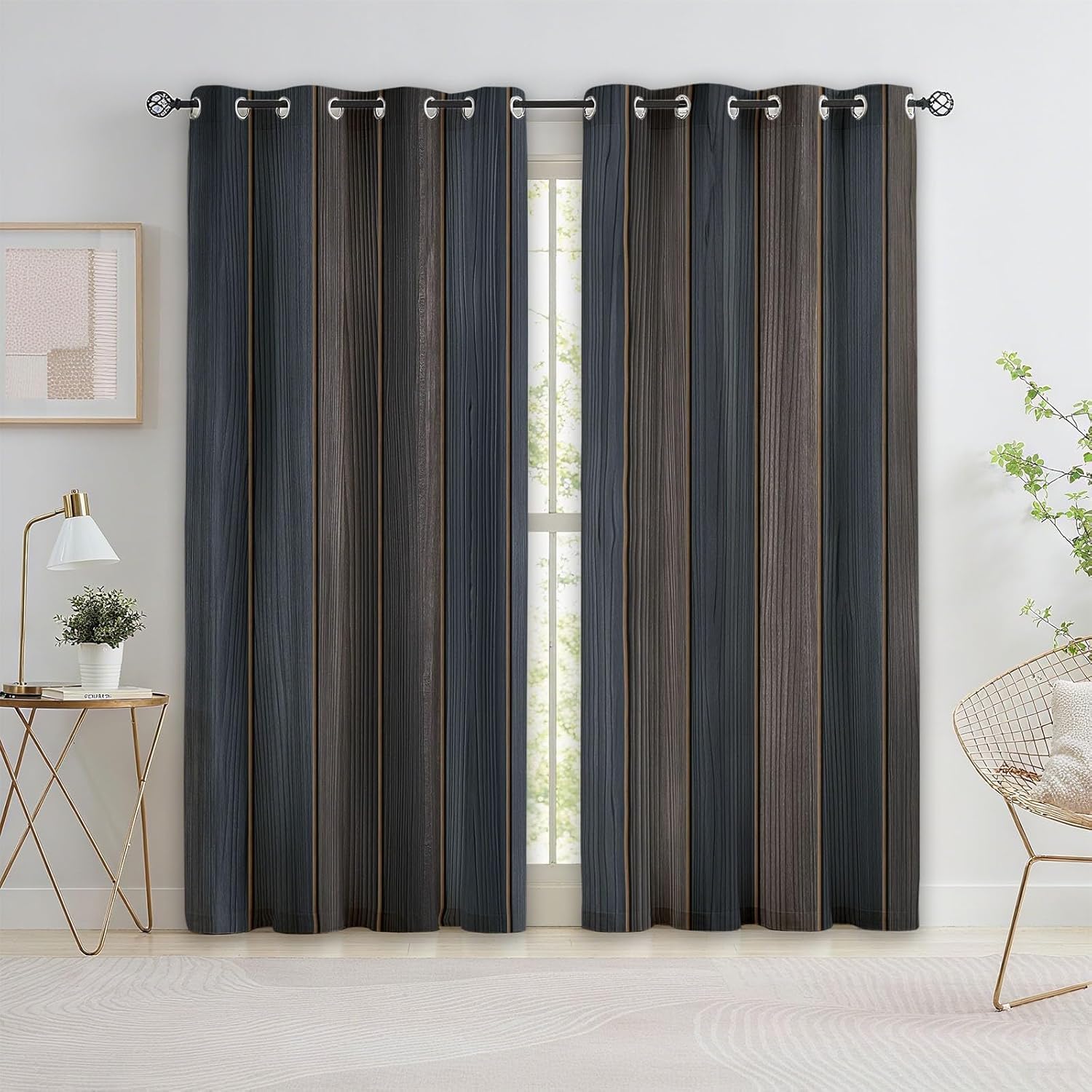 Rideaux occultants pour chambre et salon au design moderne gris