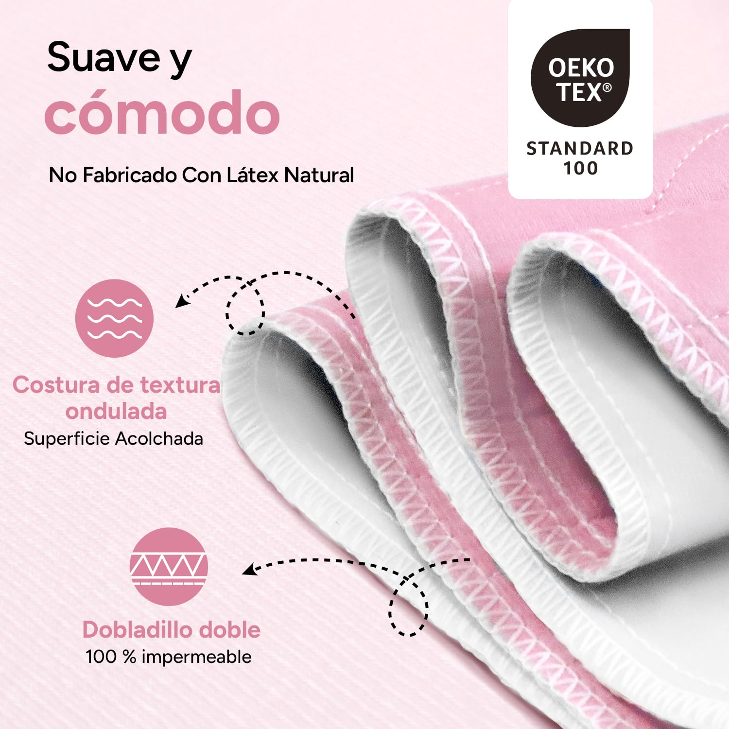 WHYWORRY Empapadores Cama Adultos Lavables 86 x 91 cm para Incontinencia, Protector Cama Impermeable Reutilizable Absorbente, Salvacamas Impermeable, 4 Capas de Protección, Oeko-Tex, Rosa, 4 Unidades