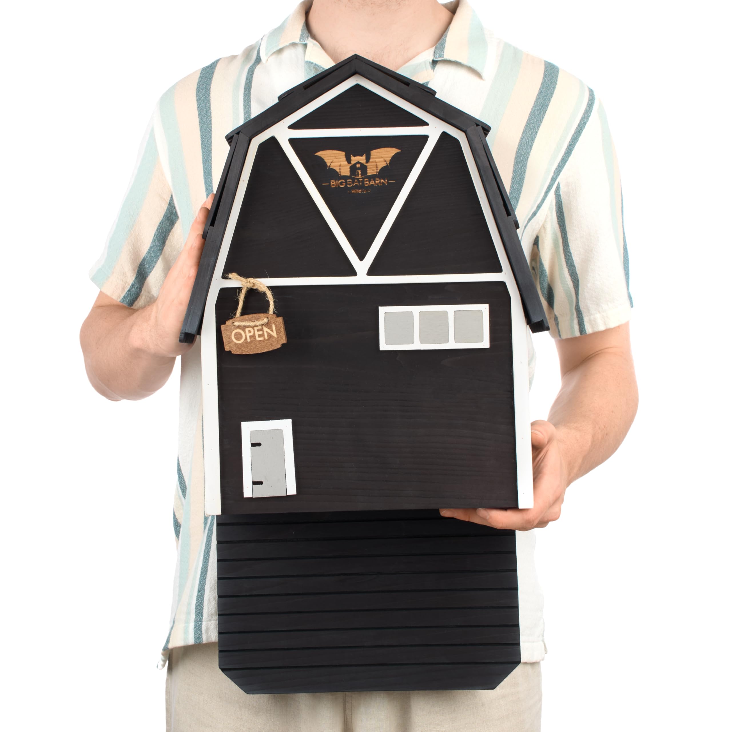 Big Bat Box - Big Bat Barn 3 Chamber, Large Bat House for Outside - Artificial Roost Kit for Wall-Mount - Bat Houses for Backyards