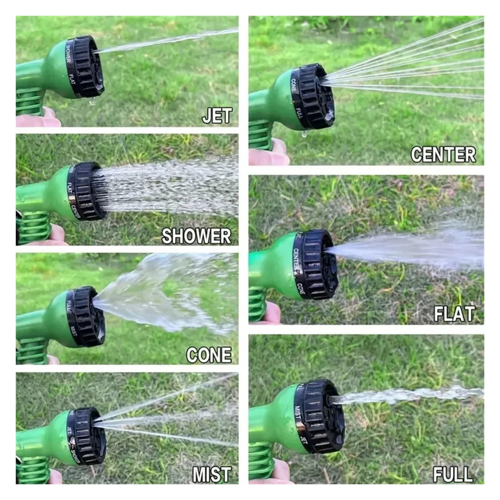 manguera de jardín, manguera de extensión retrácti Manguera mágica for lavado de autos a alta presión, funciones de rociado de agua, pistola de agua, manguera de riego for jardín doméstico(Green,125ft
