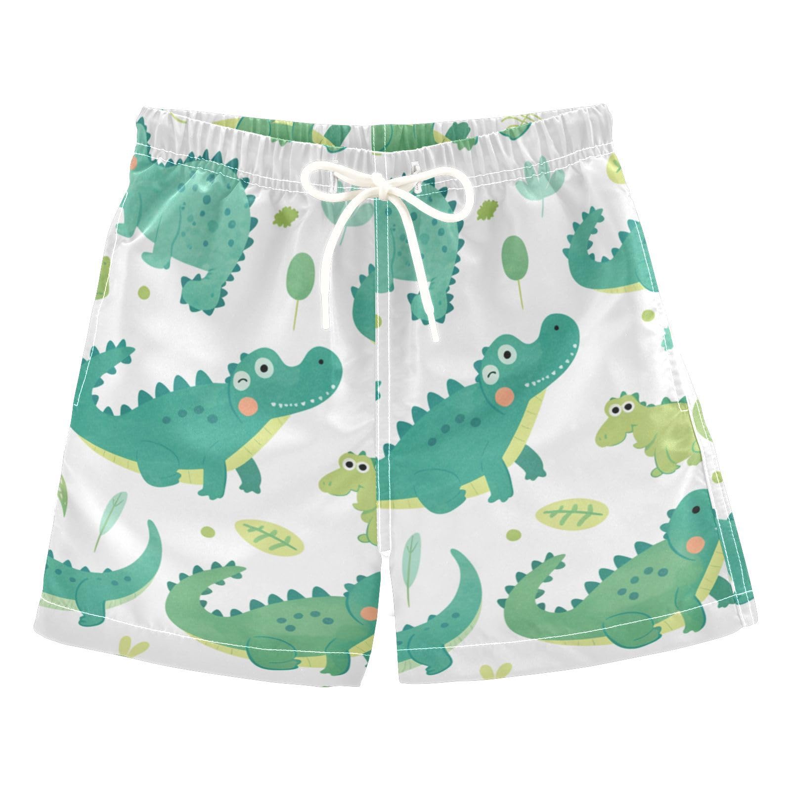 Cute Cartoon Crocodile Alligator Watercolor Toddler Swim Suit Teen's Presents Boys Toddler Bathing Swimshorts Kids Swimwears Swimming Party 5T 5Y