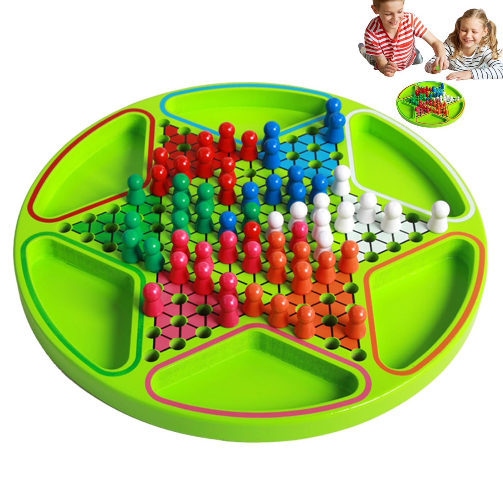 Il della Dama Giochi da Tavolo Educativi con Forma Esagonale | Set di da Tavolo per Dama e Scacchi con Perline Colorate in Legno per Adulti, Celebrazione, Viaggio, Scuola, Casa