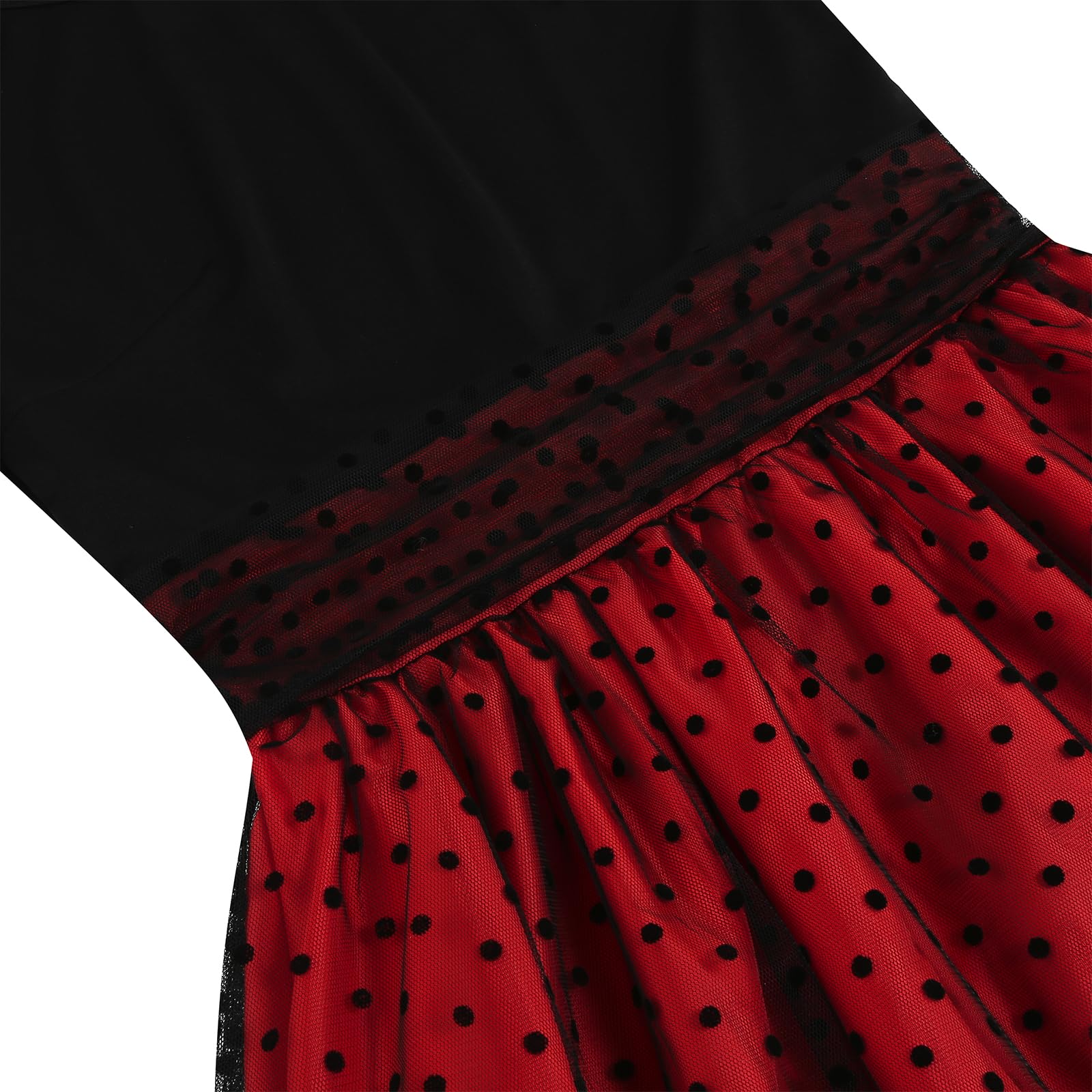 Robe trapèze vintage années 50 et 60 à manches longues en tulle à pois pour femme, robe de cocktail, automne et hiver