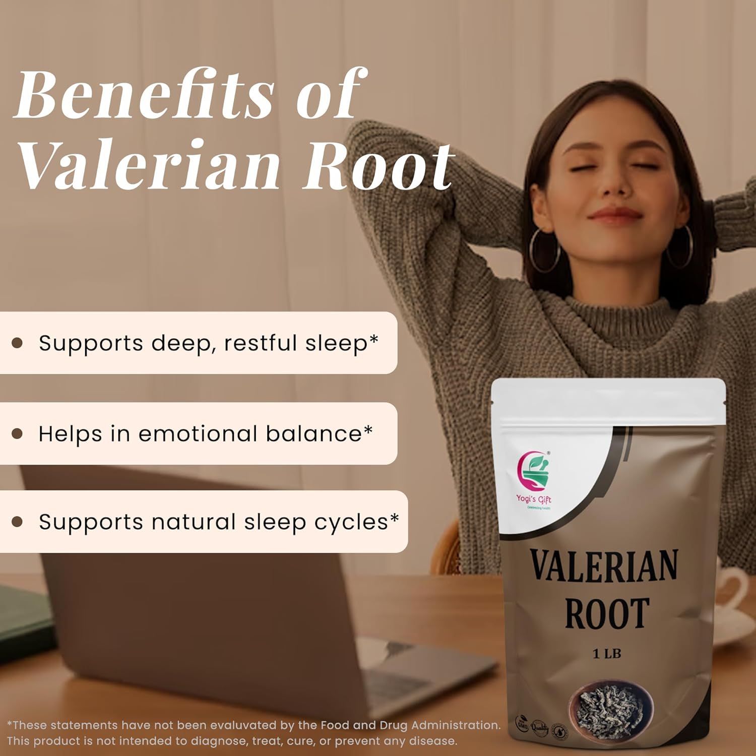 Valerian Root Whole 1 LB, 100% Natural & Pure, for Tea & Herbal Blends, Naturally Strong Aroma, Resealable Bag for Freshness - By Yogi’s Gift® - Image 5