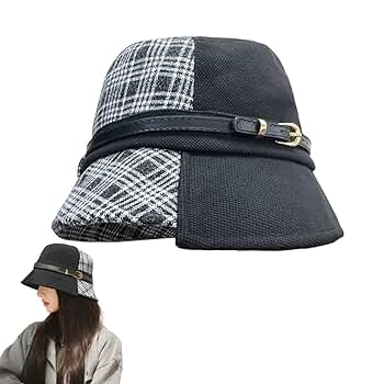 huablo Womens Bucket Hat Vintage Check Bucket HatsTrendy