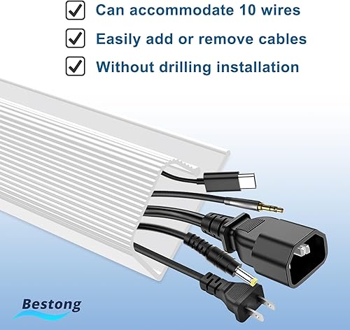 Miniatura 4 de Gestión de cables debajo del escritorio Canal J - Solución ordenada y fácil de organizar cables