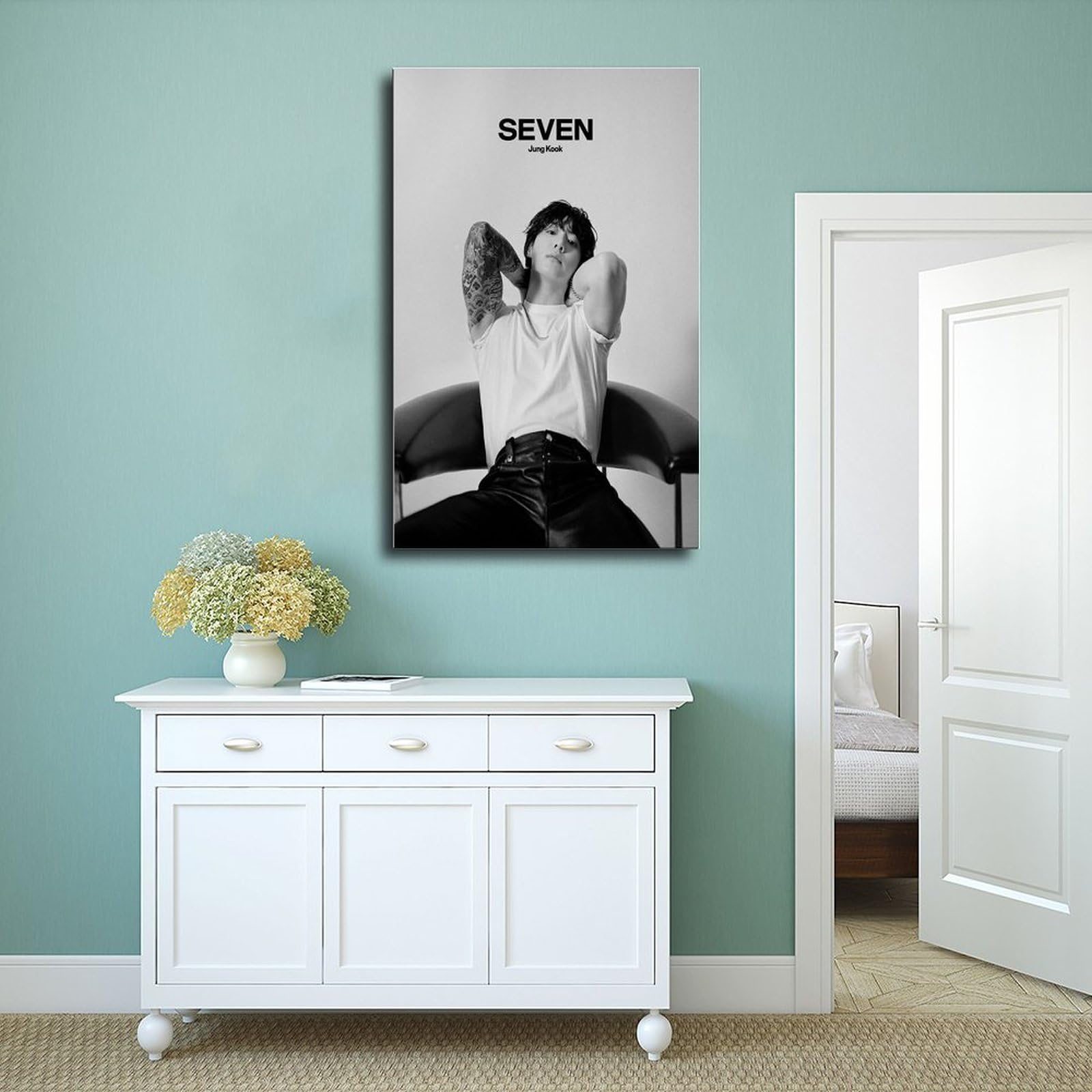 Poster Sur Toile BTS Jungkook - Décoration De Chambre à Coucher - Paysage Sportif - Décoration De Bureau - Cadeau Sans Cadre - 50 X 75 Cm