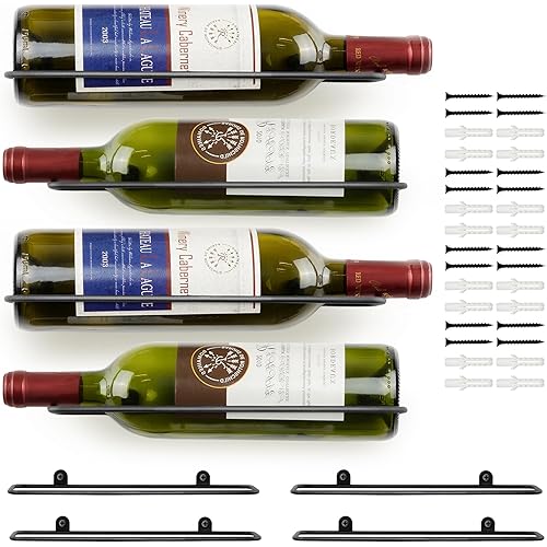 Wall Mounted Wine Rack: Individual Wall Wine Bottle Holder - for Wine Cellar Home Kitchen Bar Decor - 8Pcs