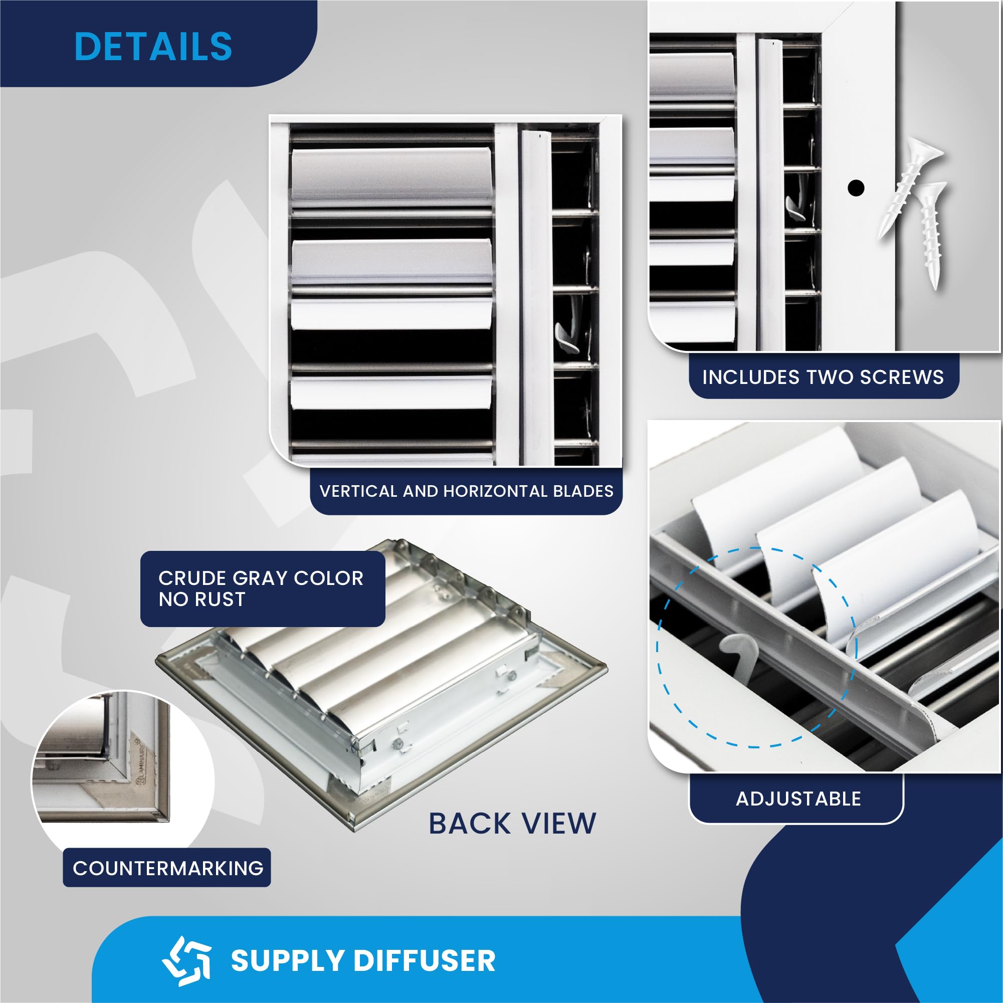Ceiling Diffuser 4 Ways Ceiling Air Diffuser CS400 GRADA