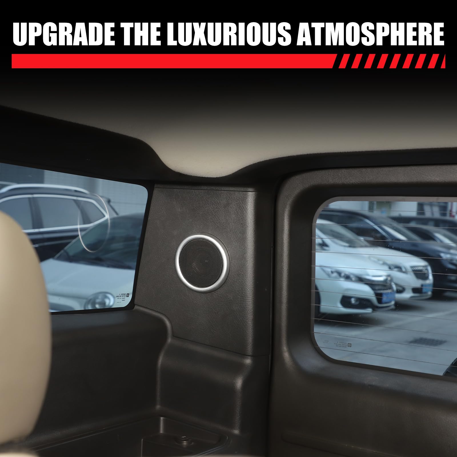 Qiosreui Trunk Speaker Cover Trim Ring for Hummer H2 2003-2007 Accessories Rear Trunk Audio Speaker Grill Mesh Ceiling Speaker Cover Mesh Subwoofer Grill Horn Guard Protector Aluminium Alloy (Silver)