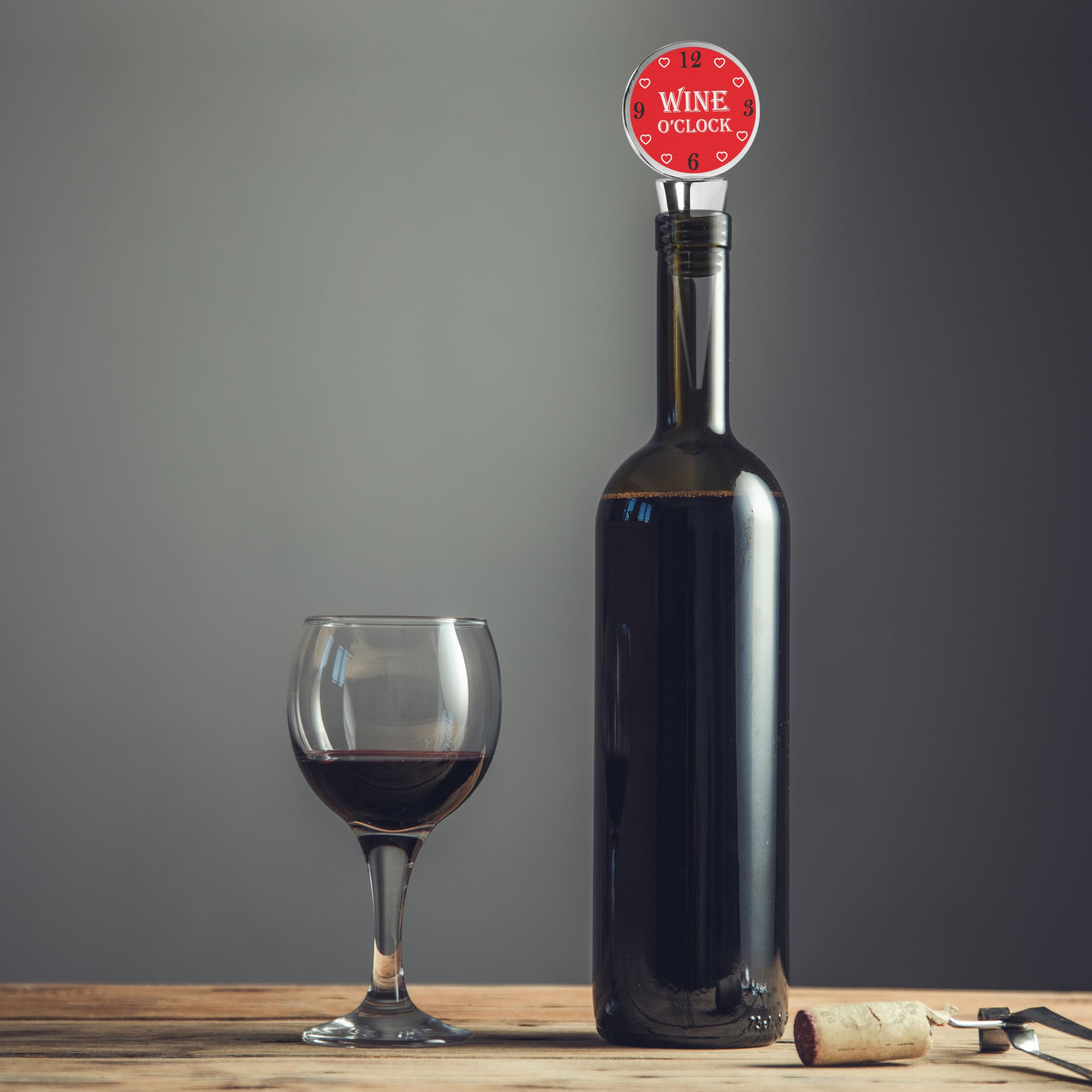 Mom - Tapones para vino, juego de 3, cromados