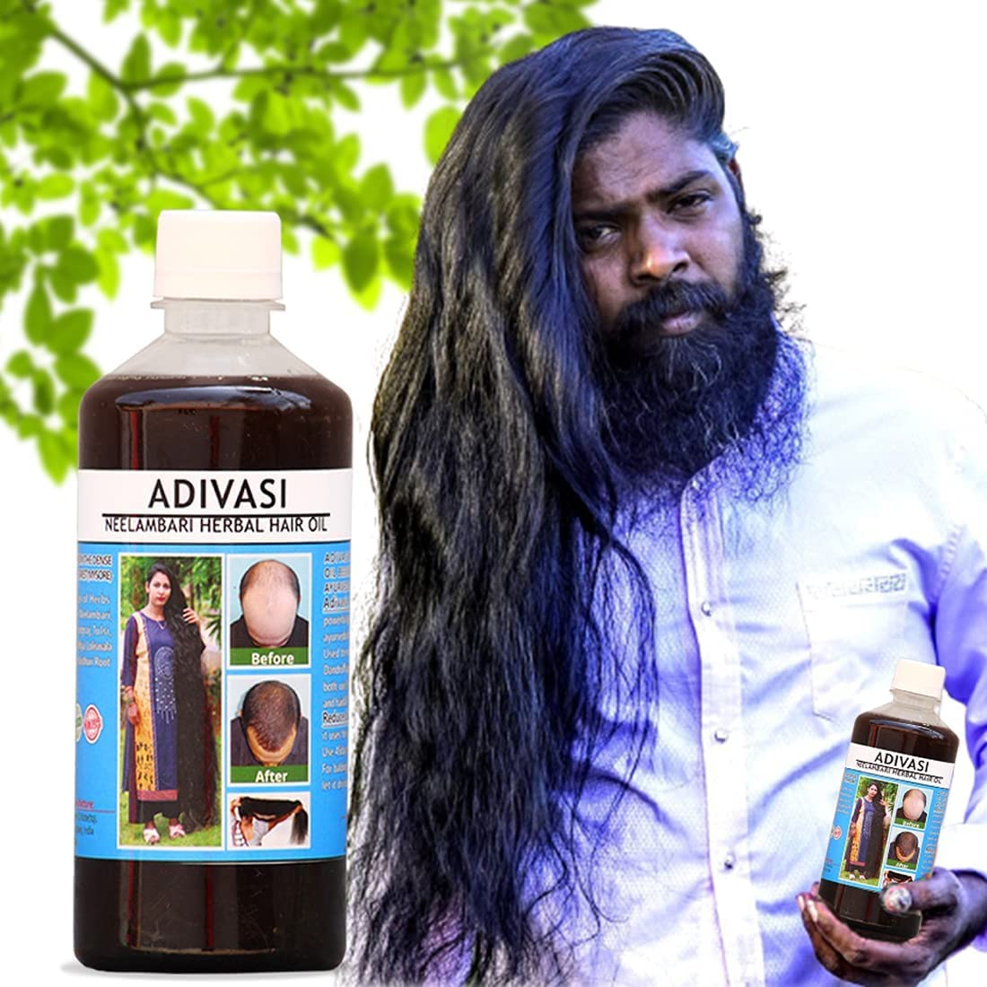 Huile Capillaire Adivasi 100ml - À Base De Plantes - Pour Tous Types De Cheveux - Naturelle Et Sans Alcool - Neuf