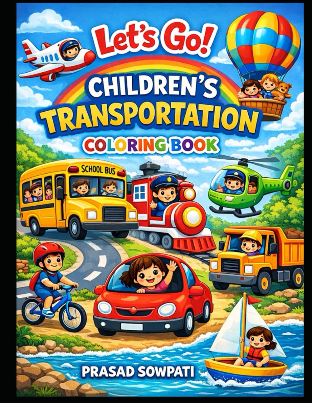 Vehicle Coloring Book: Fun Cars, Trucks & Planes for Toddlers Ages 3-6