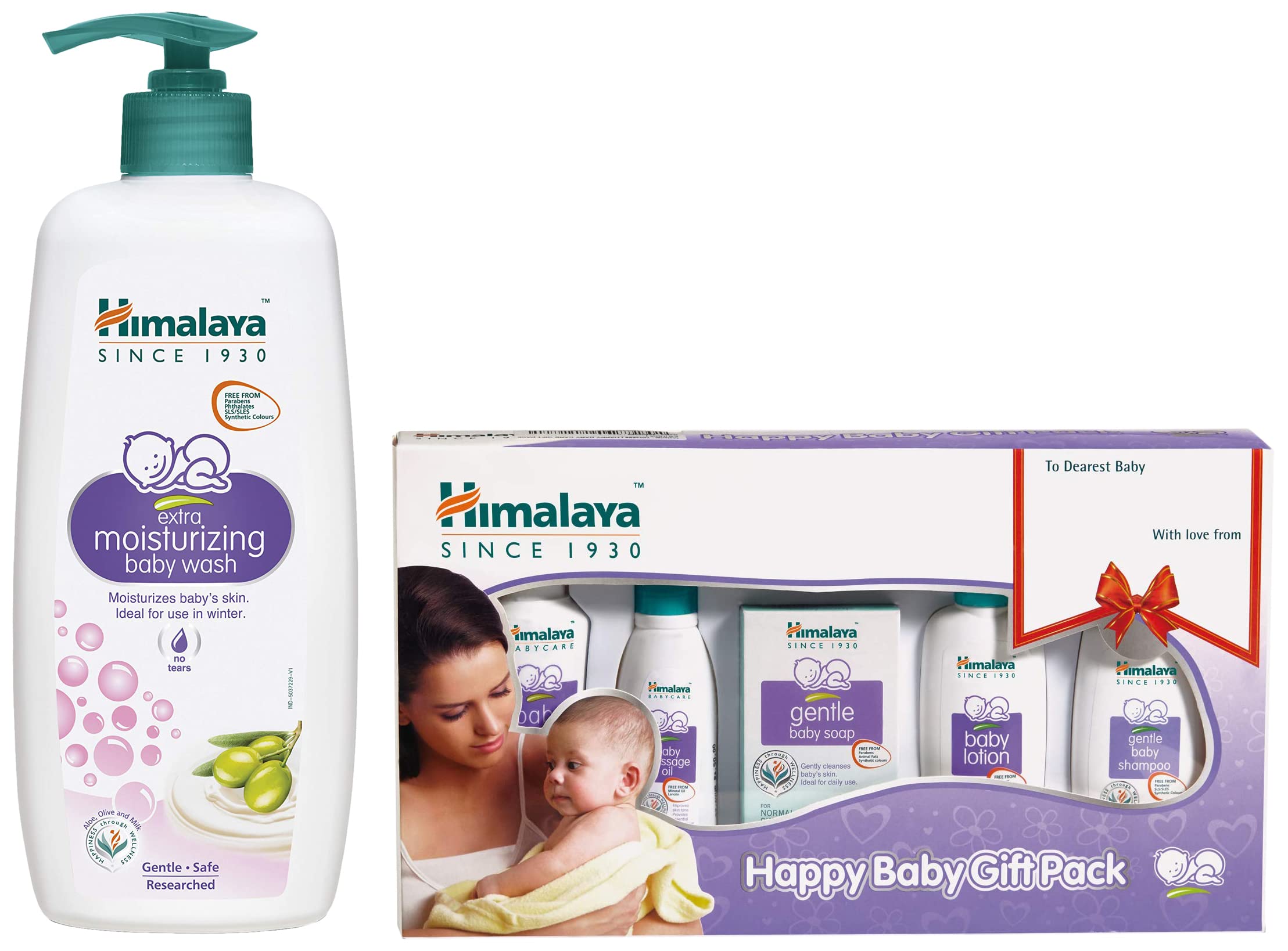 Himalaya Baby Gift Pack Series,Pack of 1 Set,White & Himalaya Extra Moisturizing Baby Wash, 400 ml-image-43