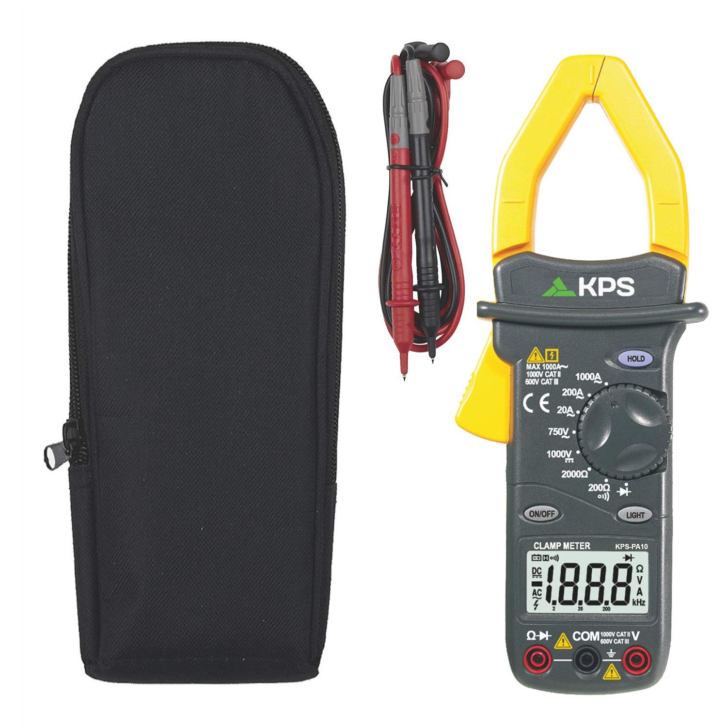 KPS-PA10 Pinza amperimetrica digital Tension DC/AC, Corriente AC, y resistencia