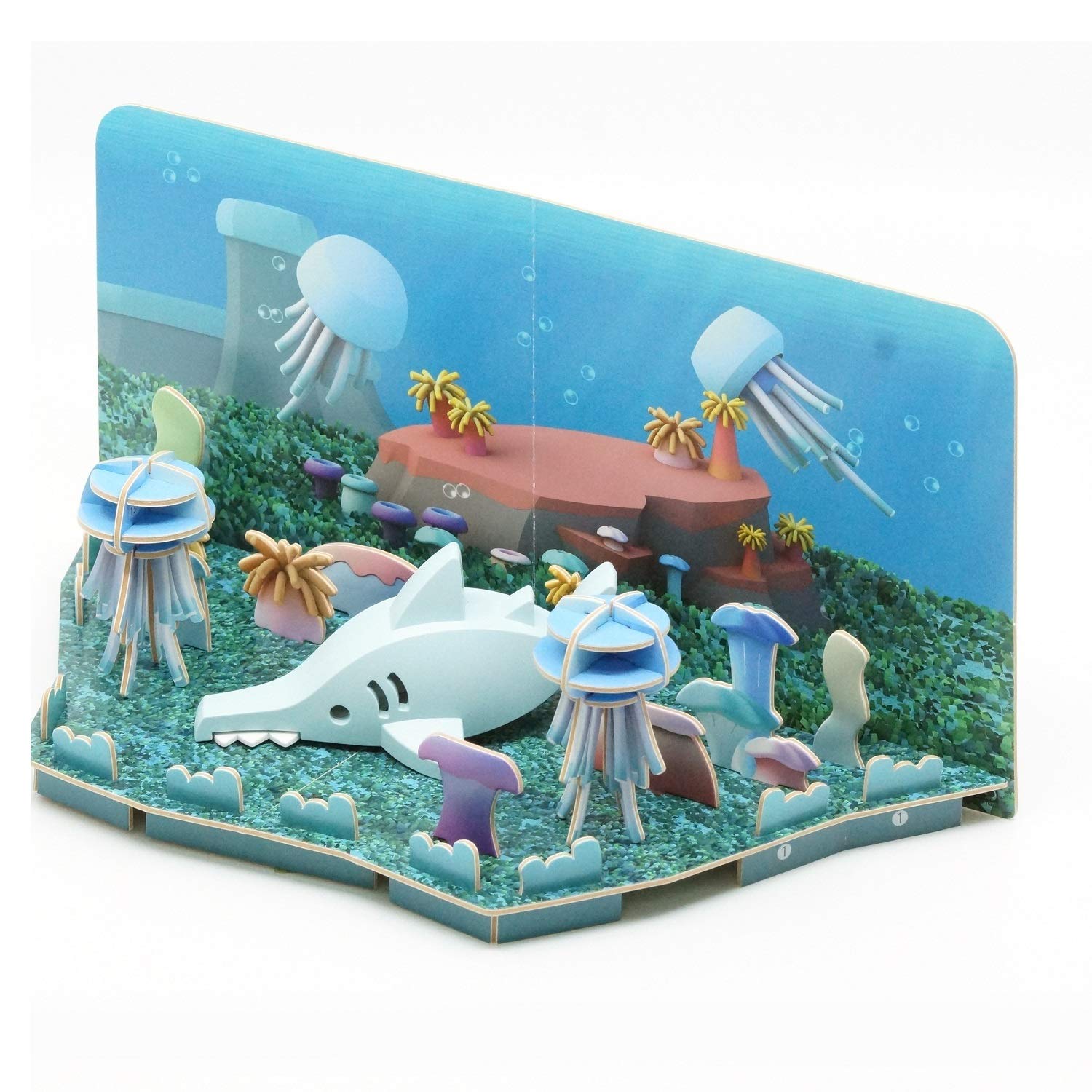 HALFTOYS Meerestier-Spielset 'Sägehai' – Mit Magneten, Skelett-Puzzle & Display – Pädagogisches Spielzeug Zum Basteln