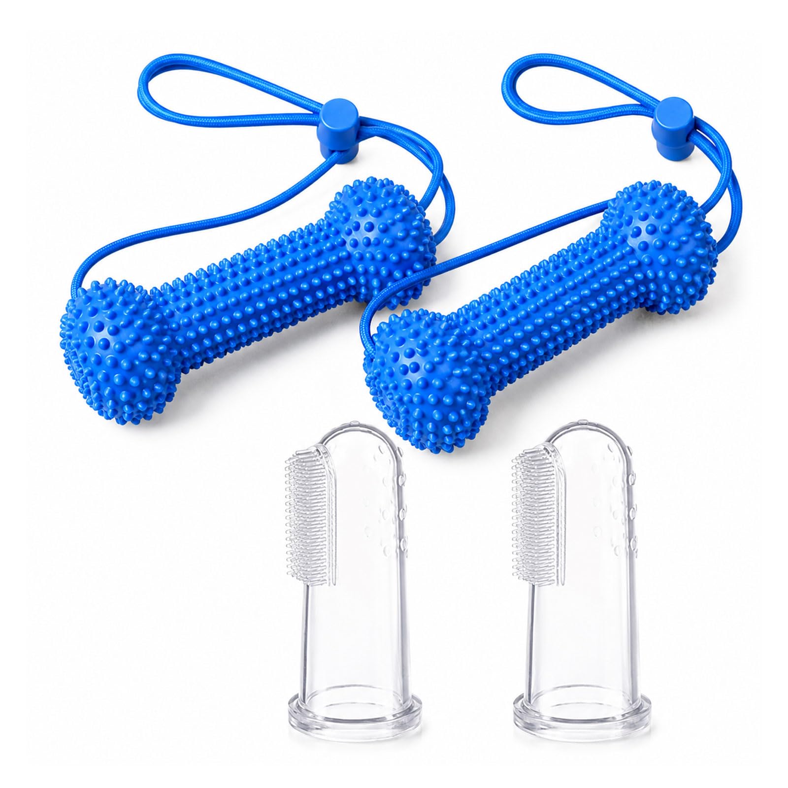 Ruispeed 2Pcs Dog Chew Toys With Finger Toothbrushes Dental Cleaning