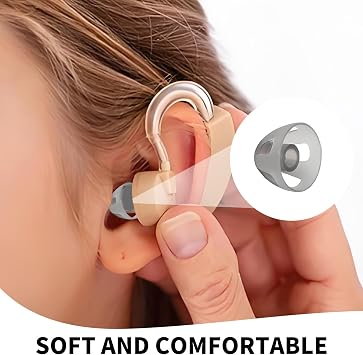 16PCS Hearing Aid Domes,Hearing Aid Accessories, Soft Silicone Replacements Black Layer Open Dome Removable Hearing Aid Eartips,Compatible with Various Hearing Aid Models (9mm/0.35Inch)