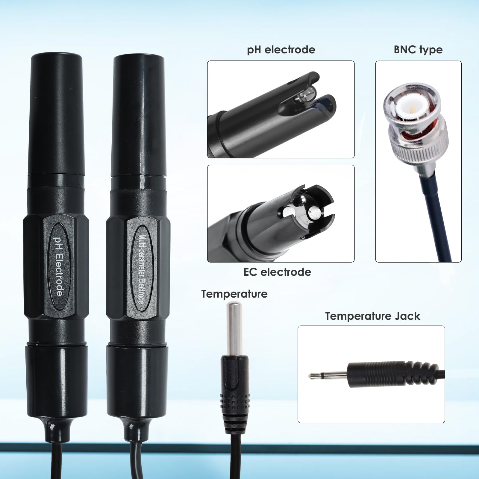 WiFi Smart Wasserqualität Tester pH, EC, und Temperatur Monitor kontinuierliche Online-Überwachung Tester mit LCD-Display, App Warnungen, Echtzeit-Daten, austauschbare Sonden für Hydroponik, Aquarien