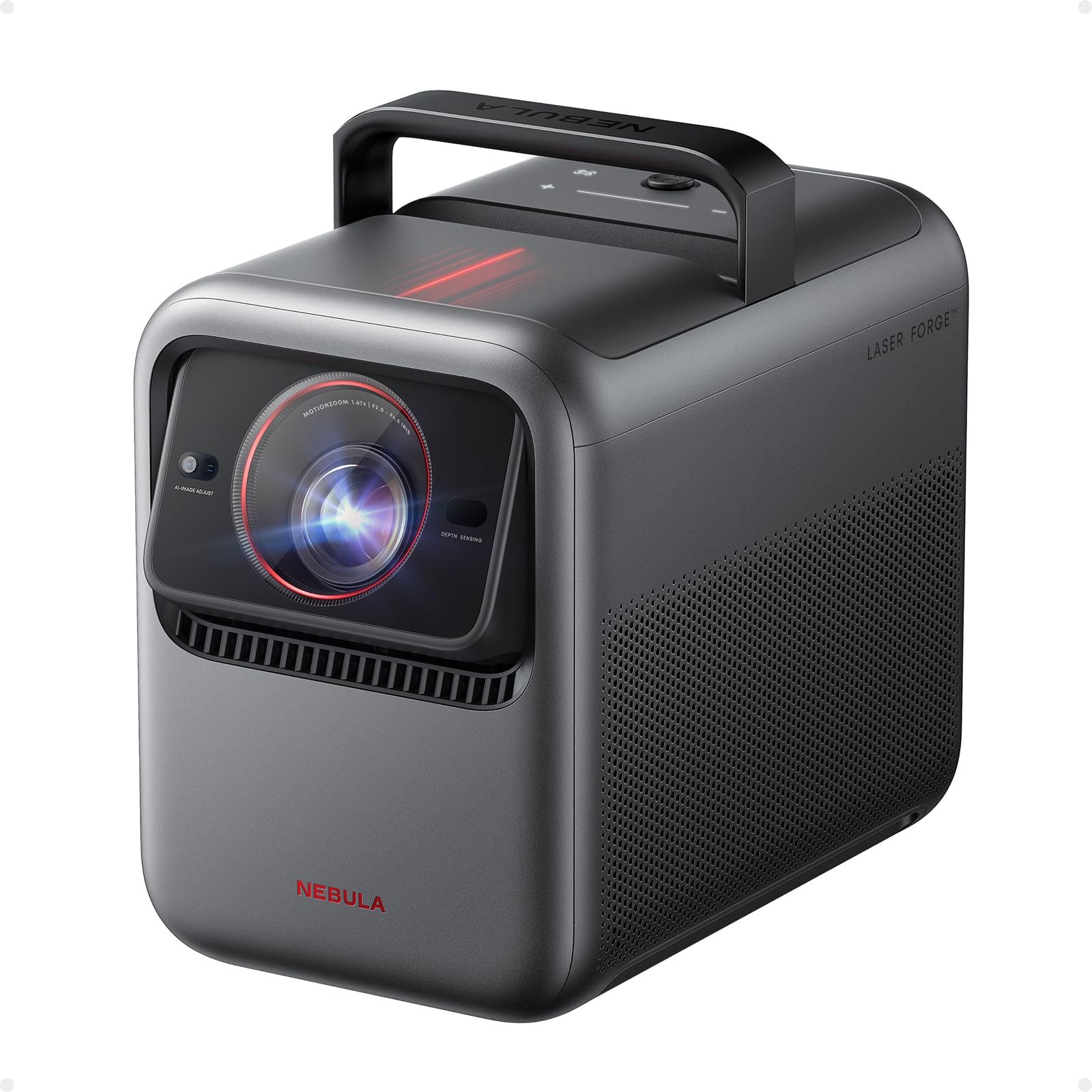 NEBULA X1 Proyector 4K,Triple Laser, 3500 lúmenes ANSI, Contraste 56 000:1, Sonido de 40 W, Zoom óptico 0,9-1,5, IA Inteligente, Dolby Vision, Pantalla de 300", Micro Gimbal Integrado, GTV, Exterior. Certificado ClimatePartner